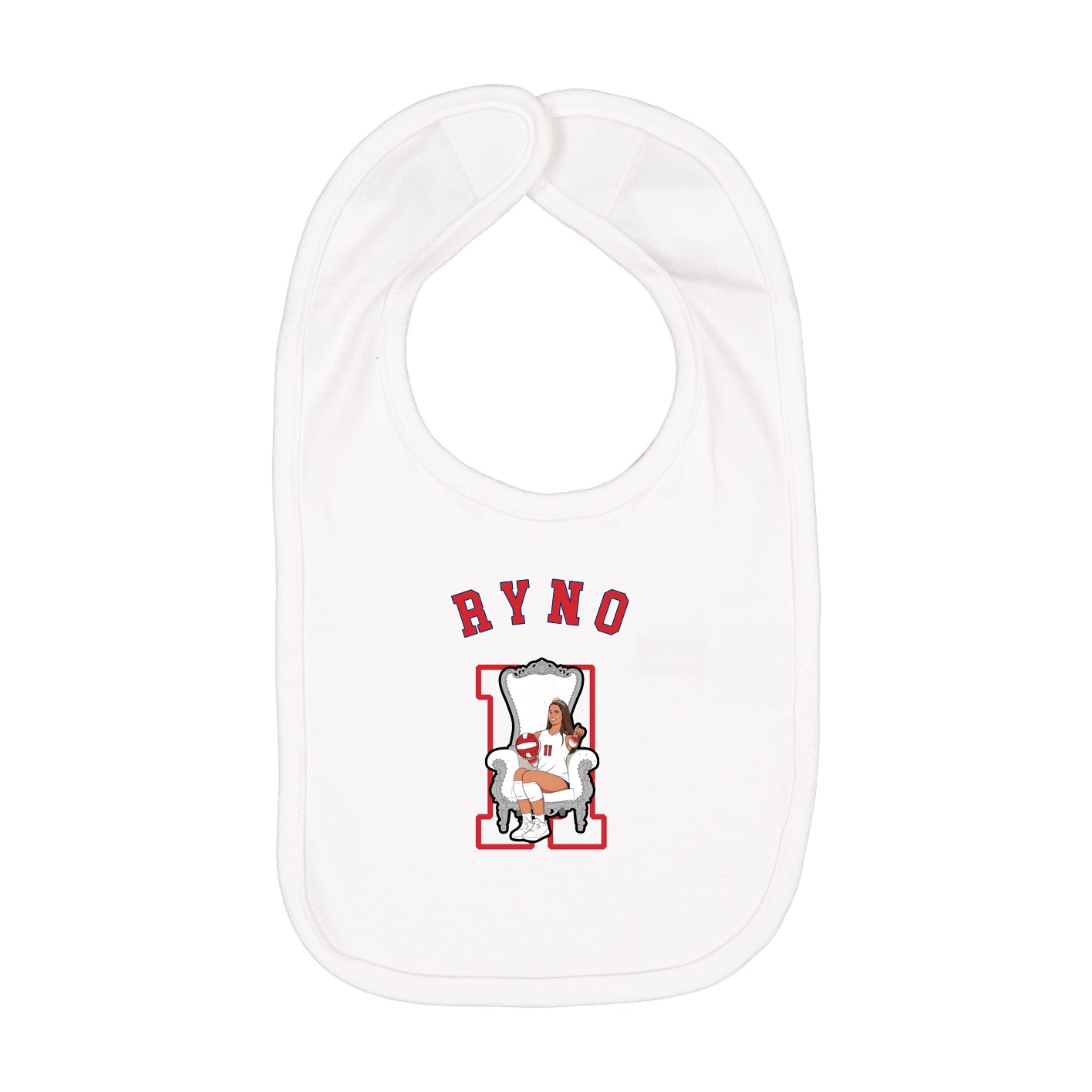 Infant Bib — Shirsey Arch in White
