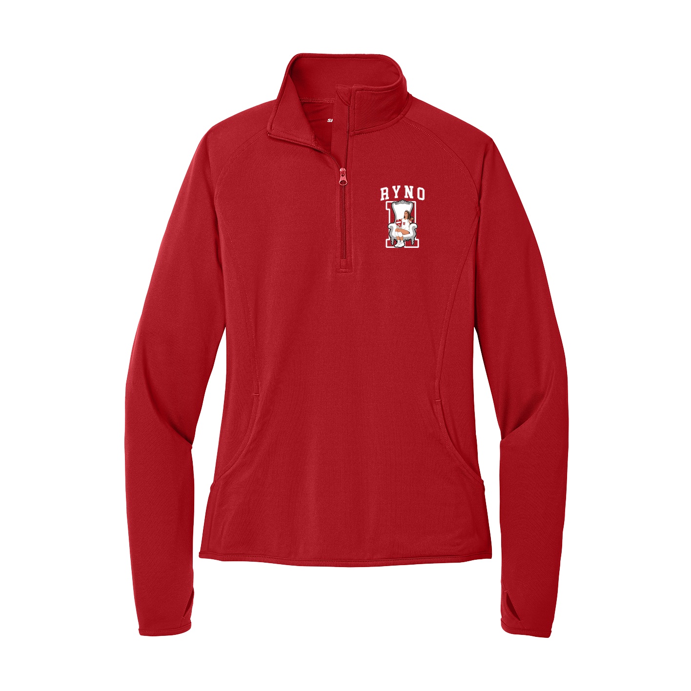 Women's Q-Zip Pullover — Shirsey in Red