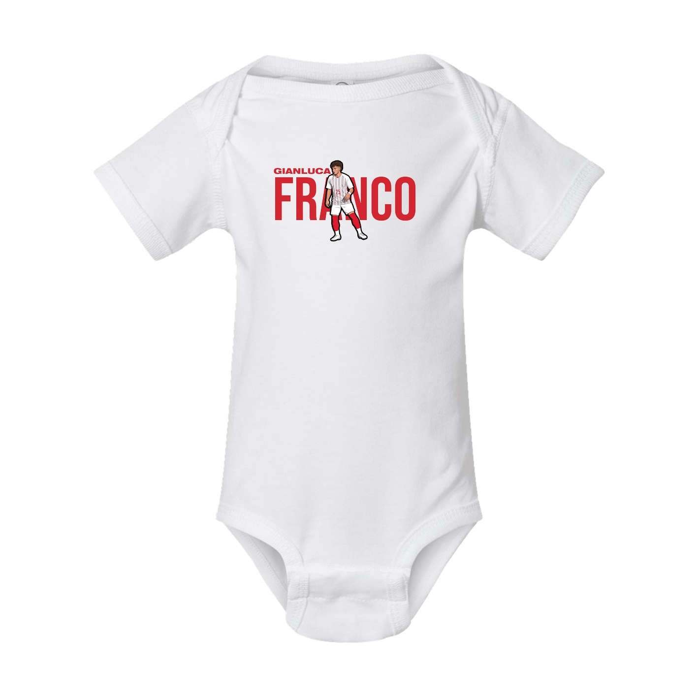Baby Onesie — Player Name in White