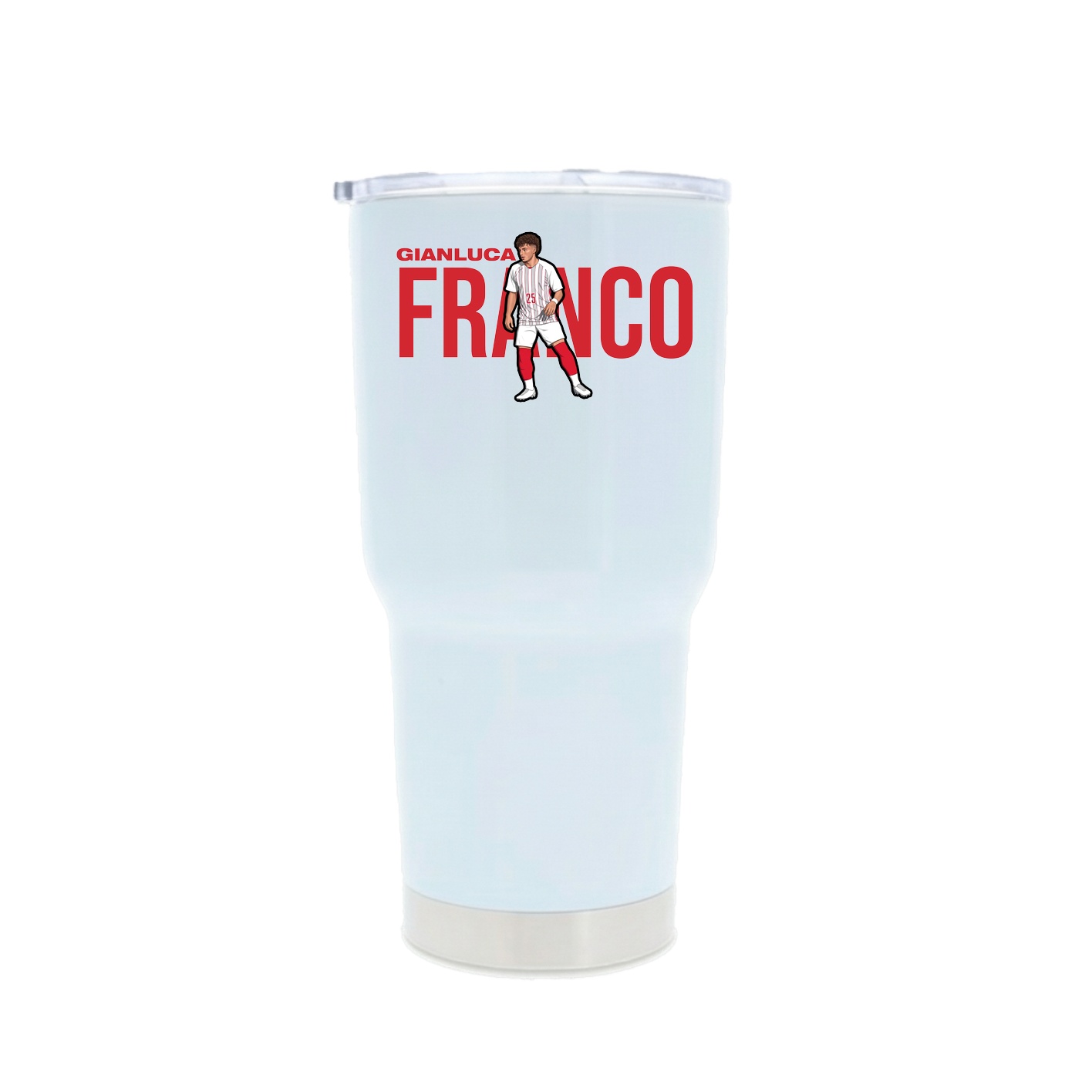30oz Stainless Steel Tumbler — Player Name in White