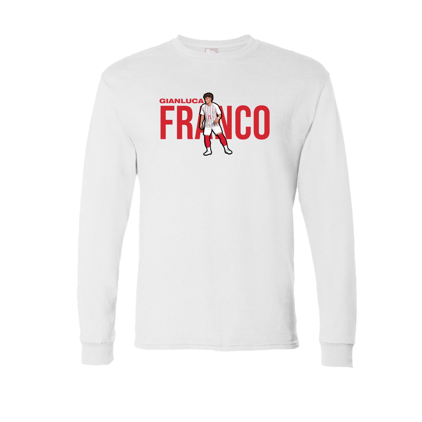 Long Sleeve Tee — Player Name in White