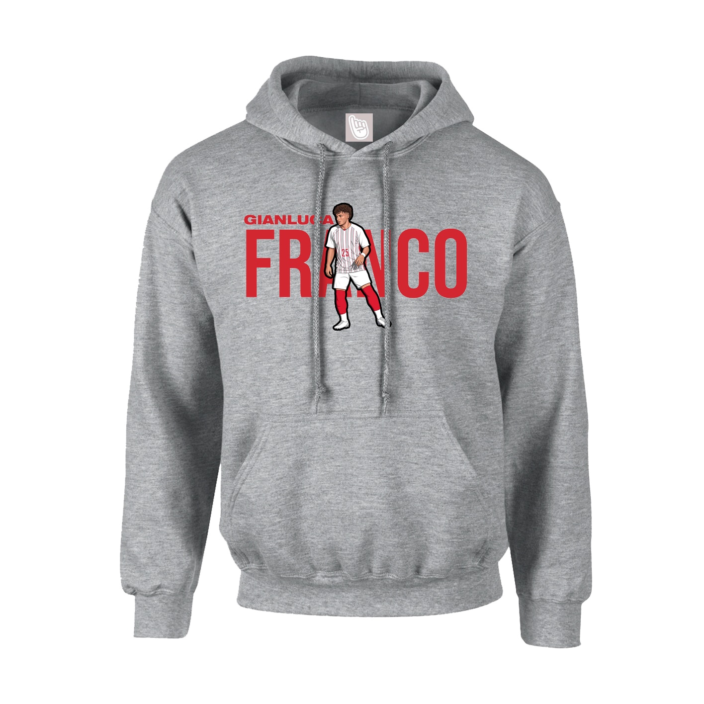 Youth Hoodie — Player Name in Grey