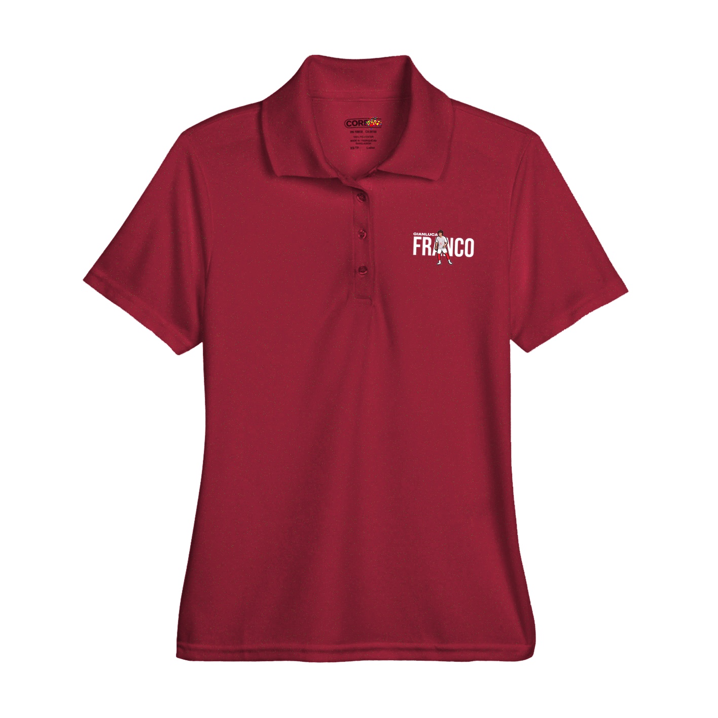 Womens Performance Polo — Player Name in Red