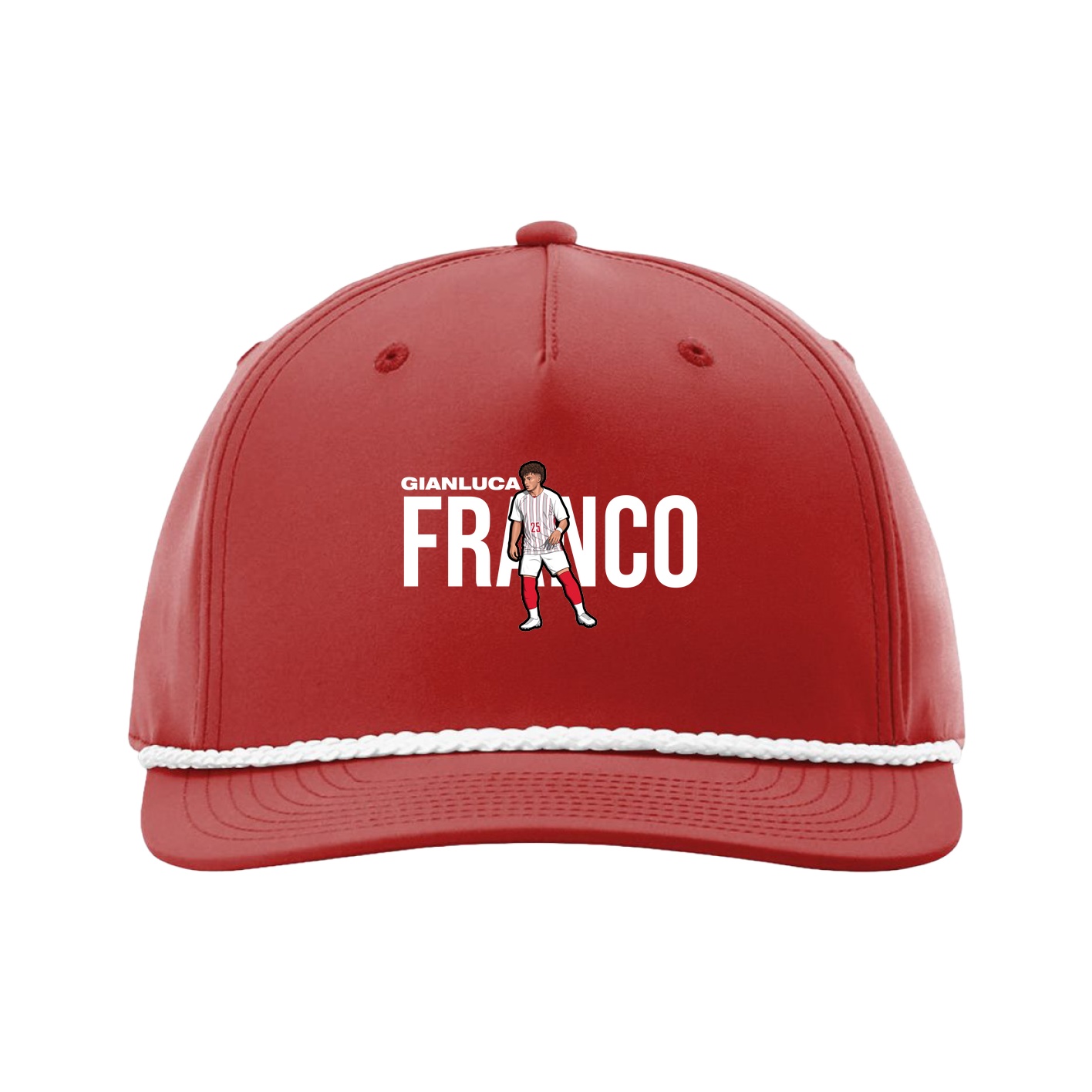 Five-Panel Classic Rope Cap — Player Name in Red