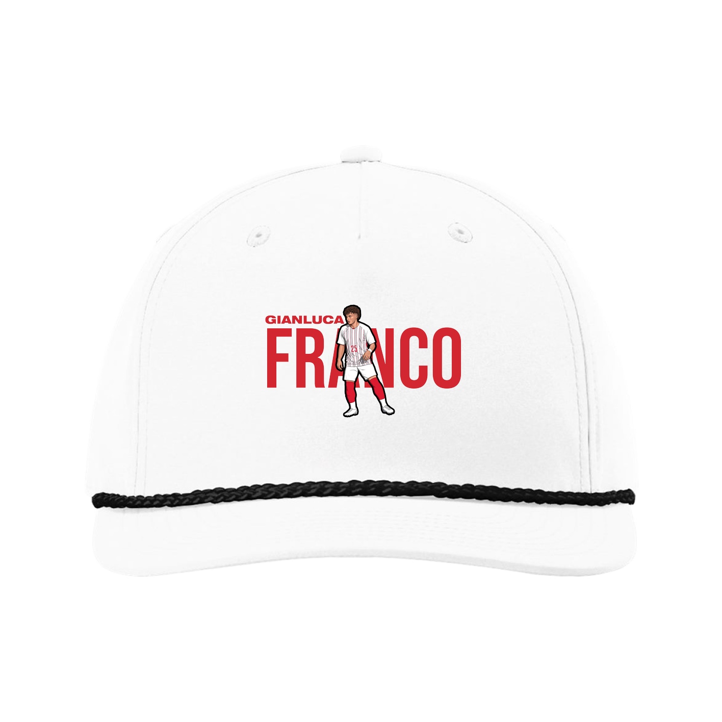 Five-Panel Classic Rope Cap — Player Name in White