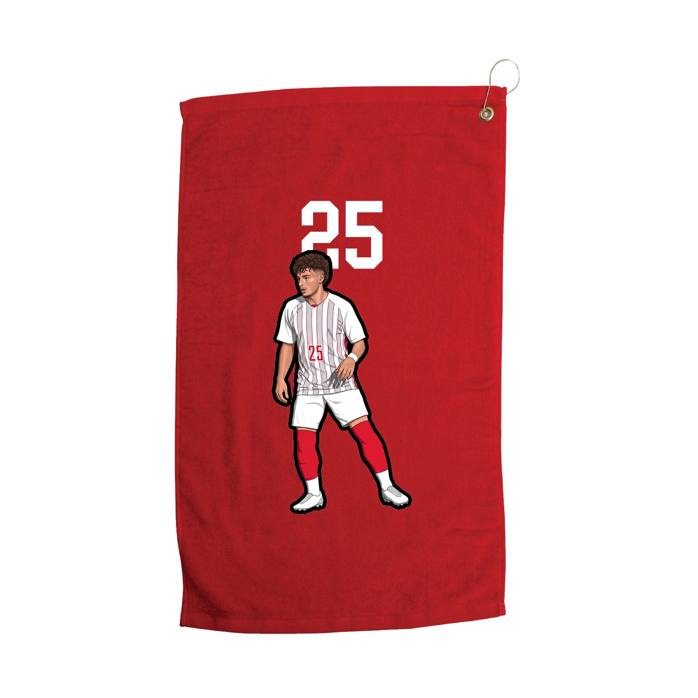Golf Towel — Number Top in Red