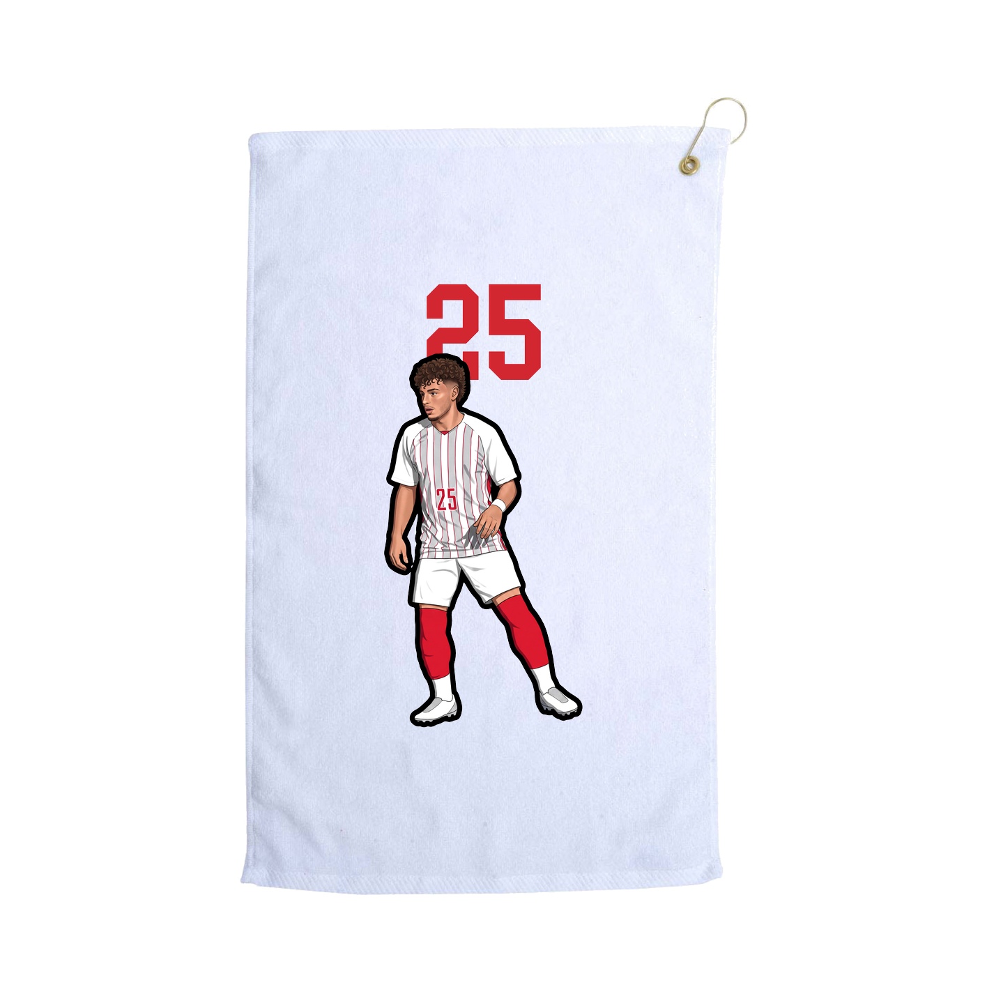 Golf Towel — Number Top in White