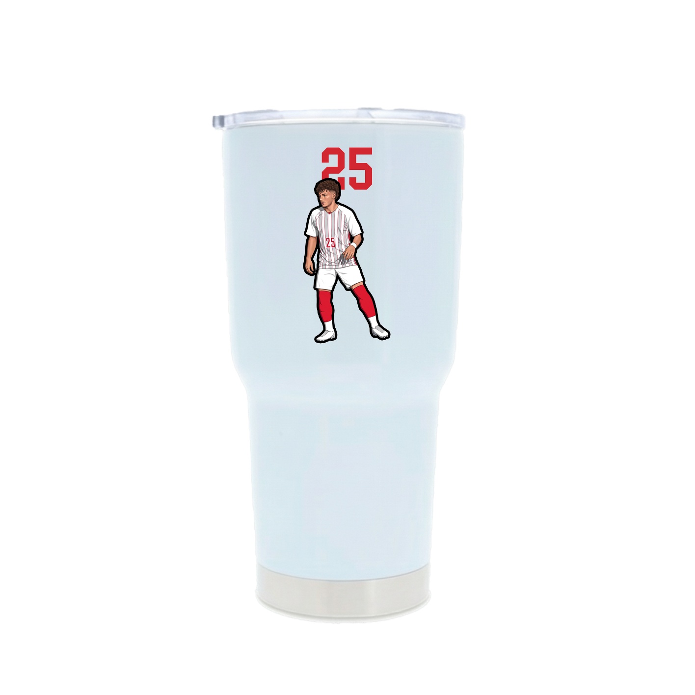 30oz Stainless Steel Tumbler — Number Top in White