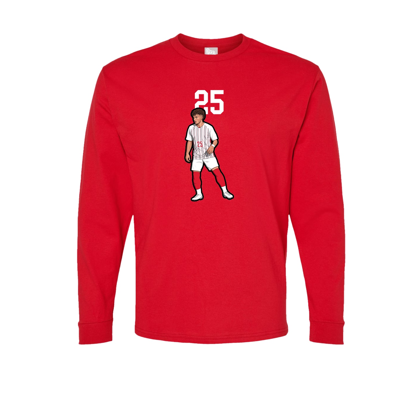 Long Sleeve Tee — Number Top in Red
