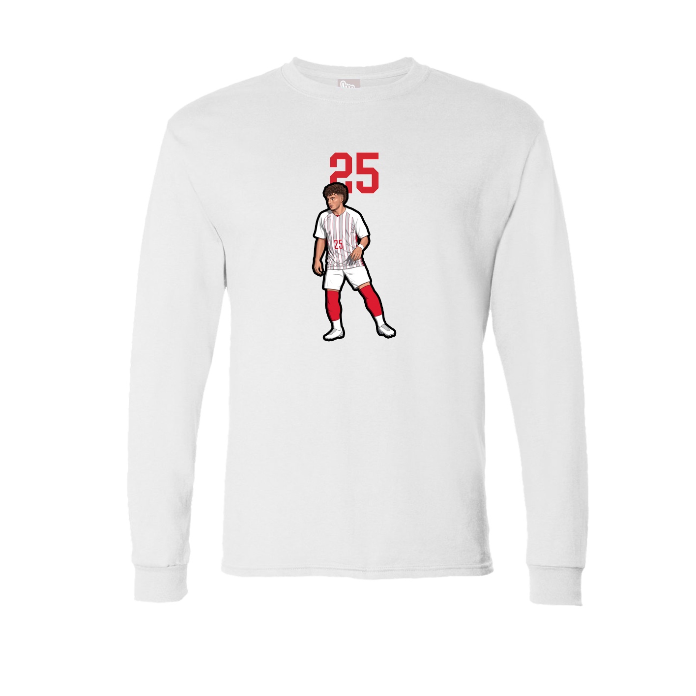 Long Sleeve Tee — Number Top in White