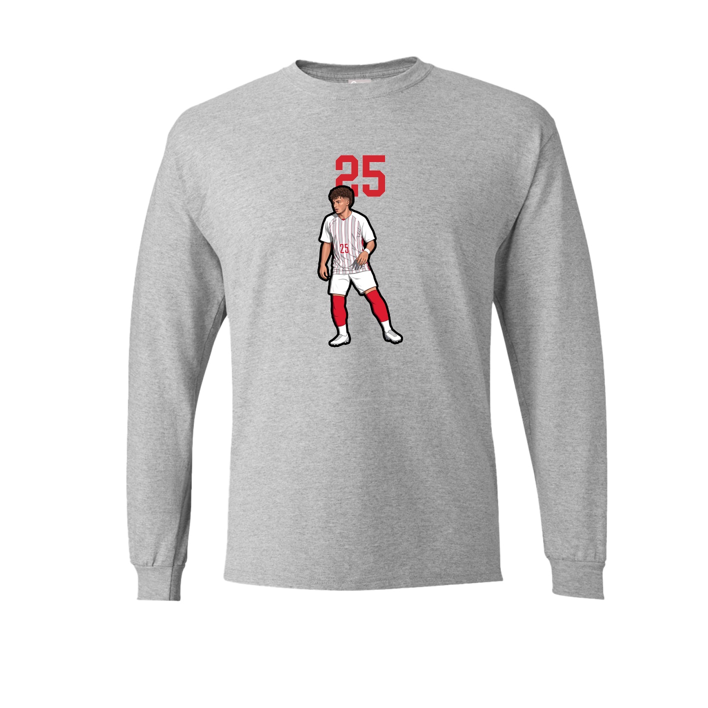 Long Sleeve Tee — Number Top in Grey