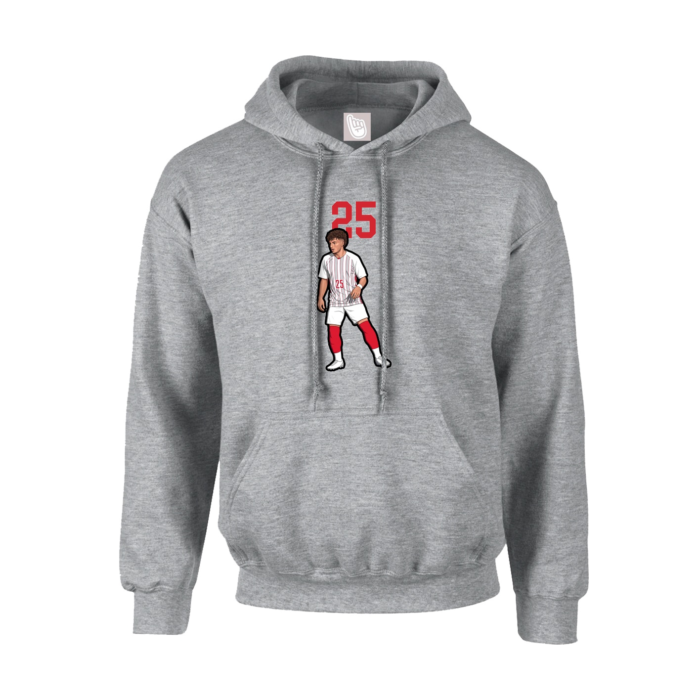 Hoodie — Number Top in Grey