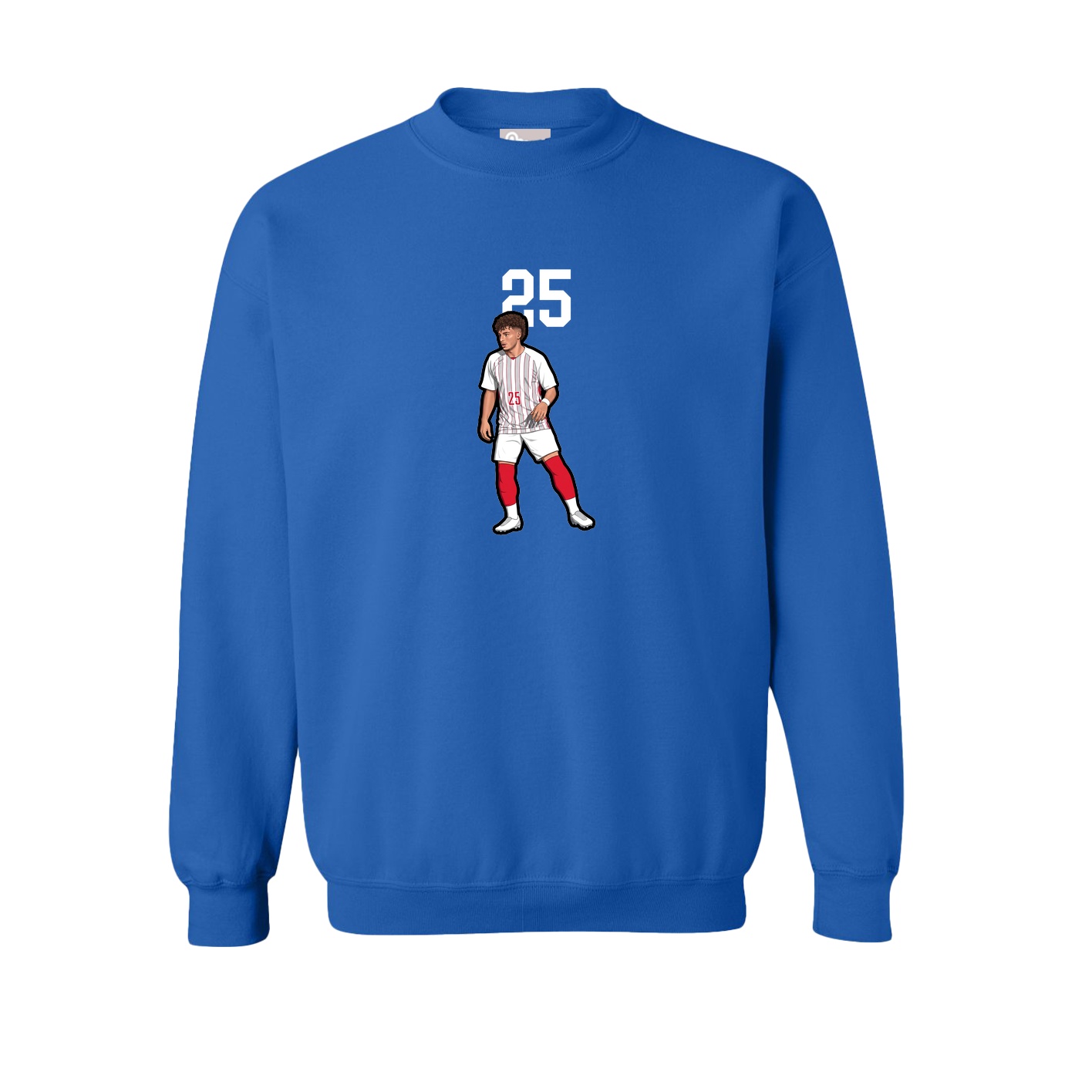 Fleece Crew — Number Top in Royal