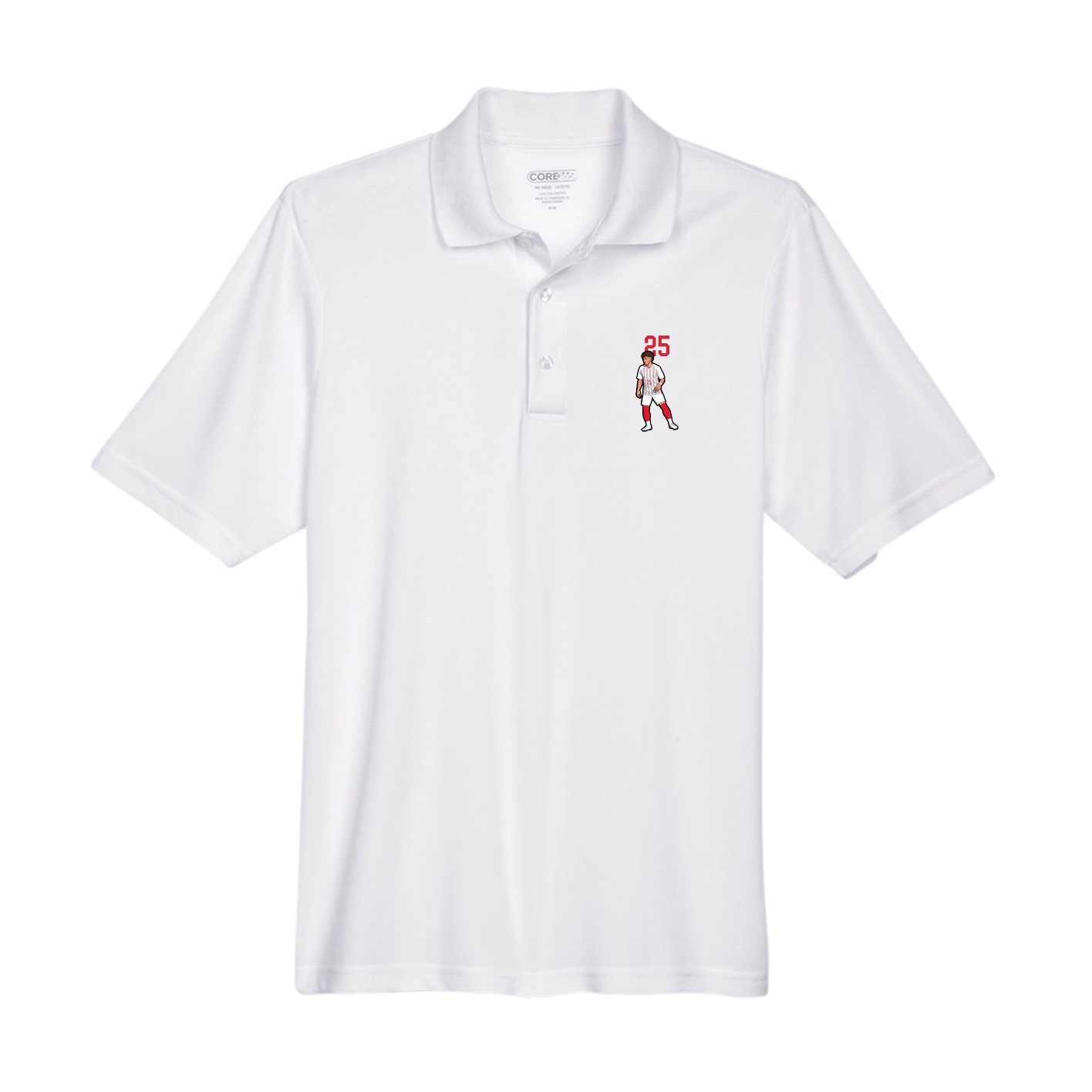 Performance Polo — Number Top in White