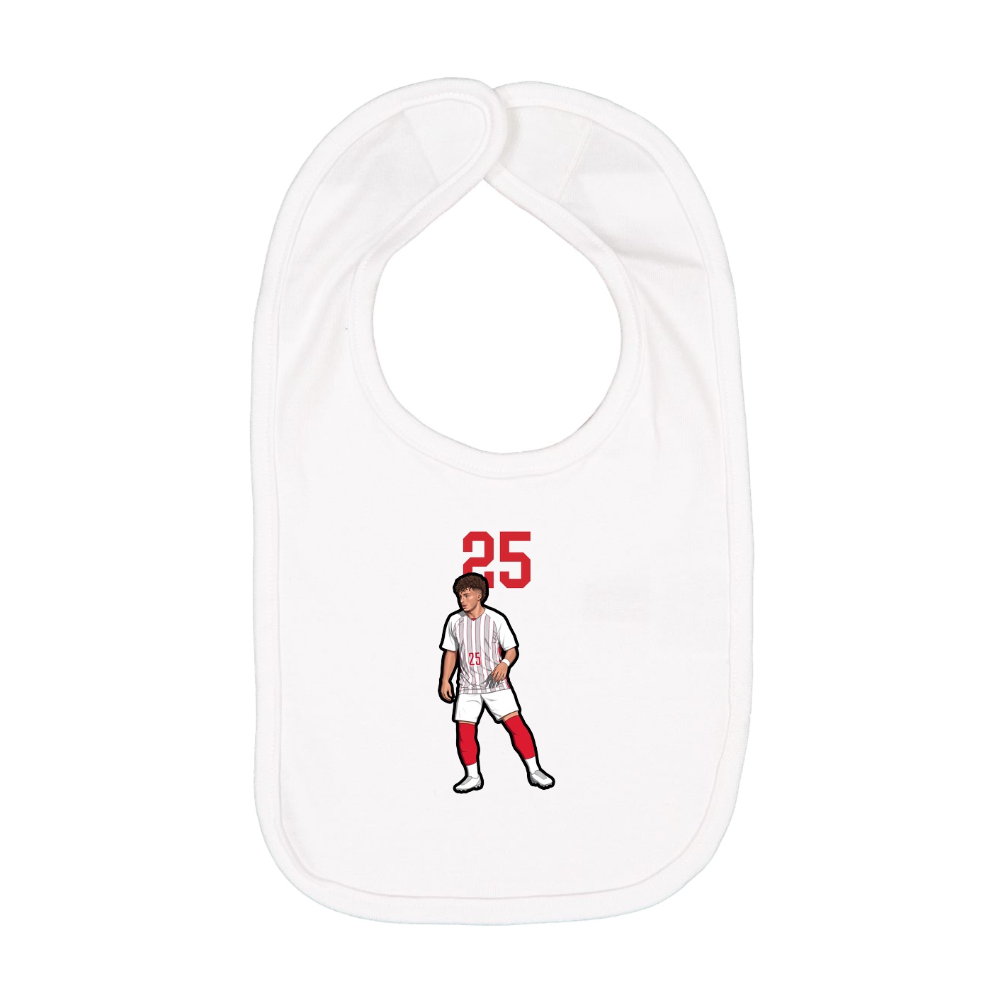 Infant Bib — Number Top in White