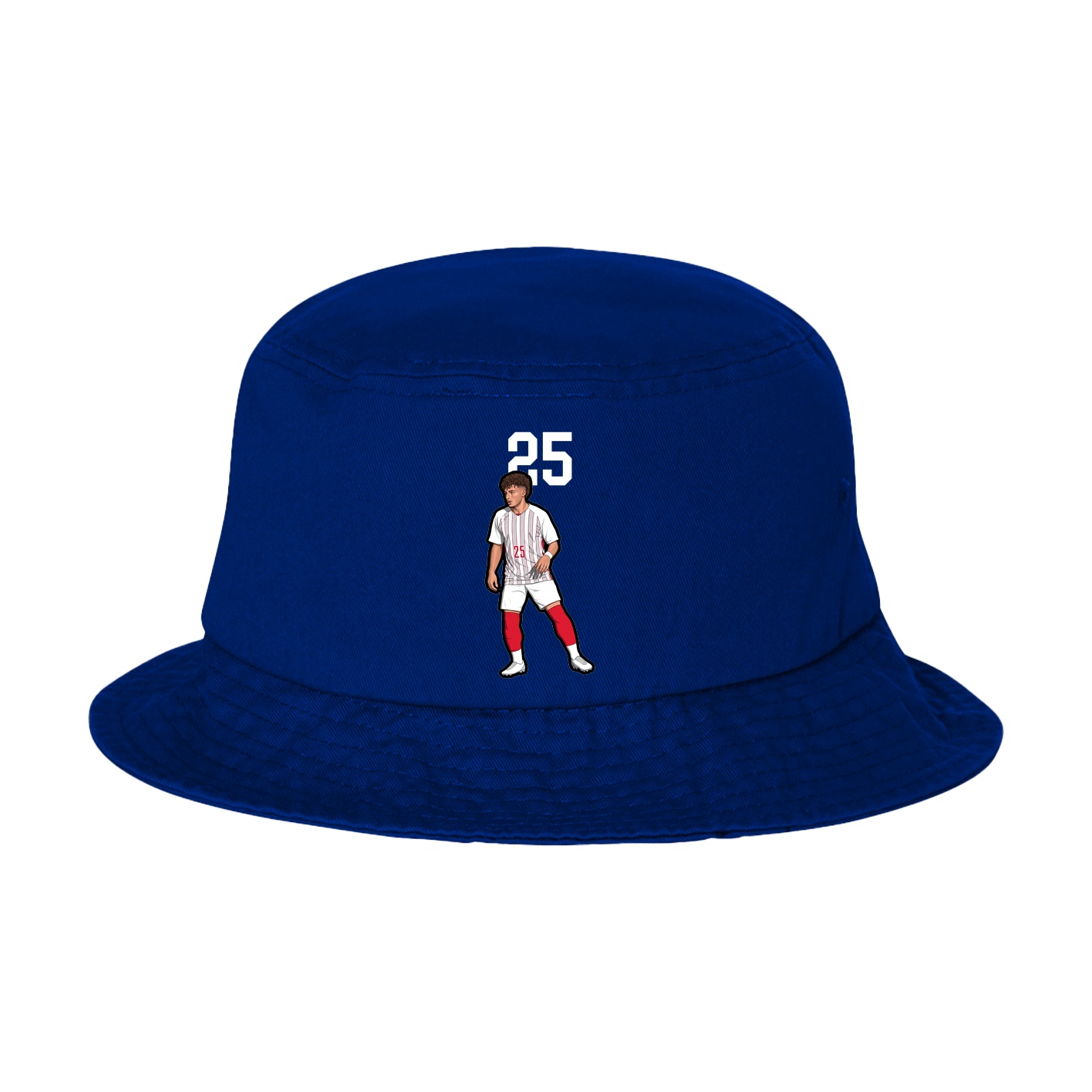 Bucket Cap — Number Top in Royal Blue