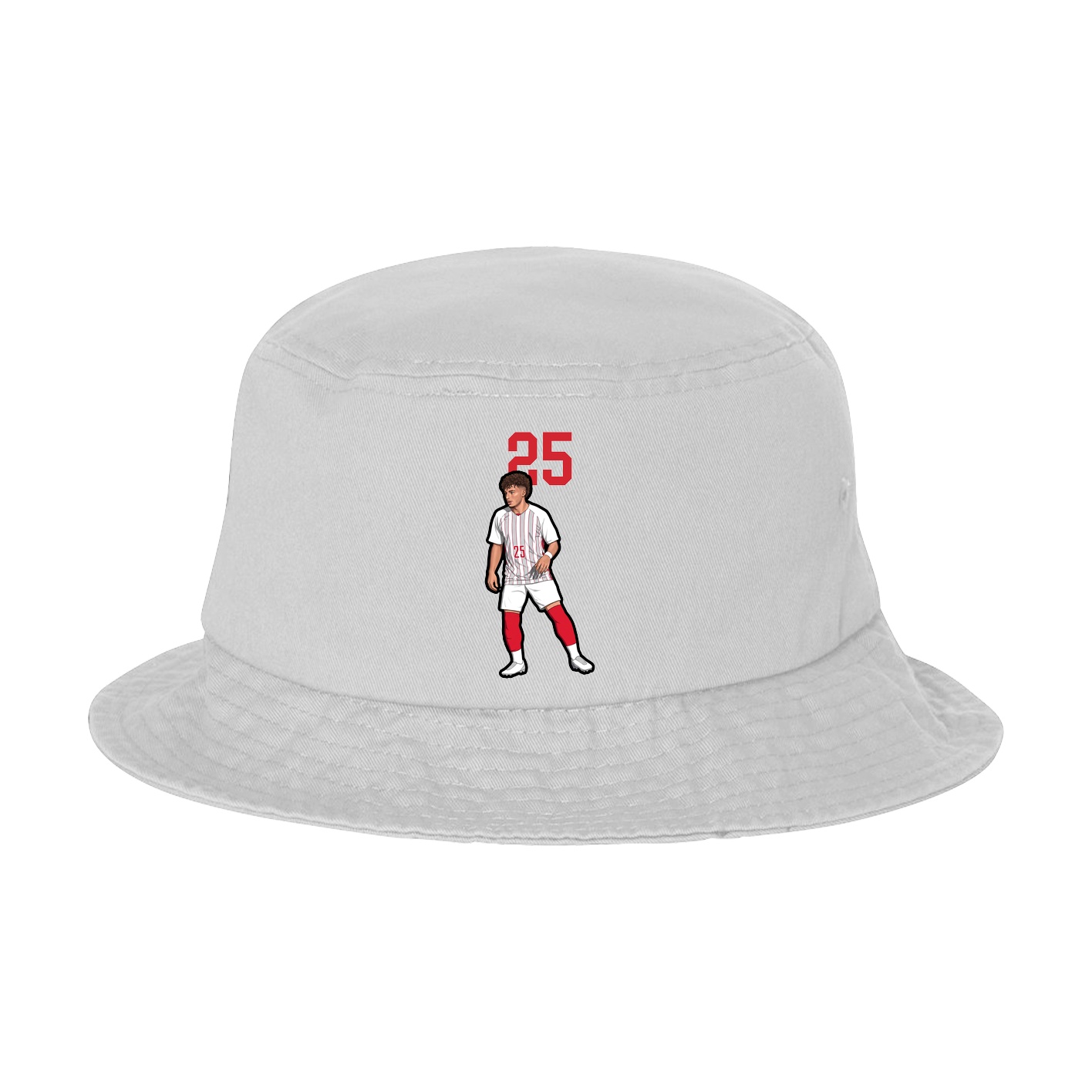 Bucket Cap — Number Top in White