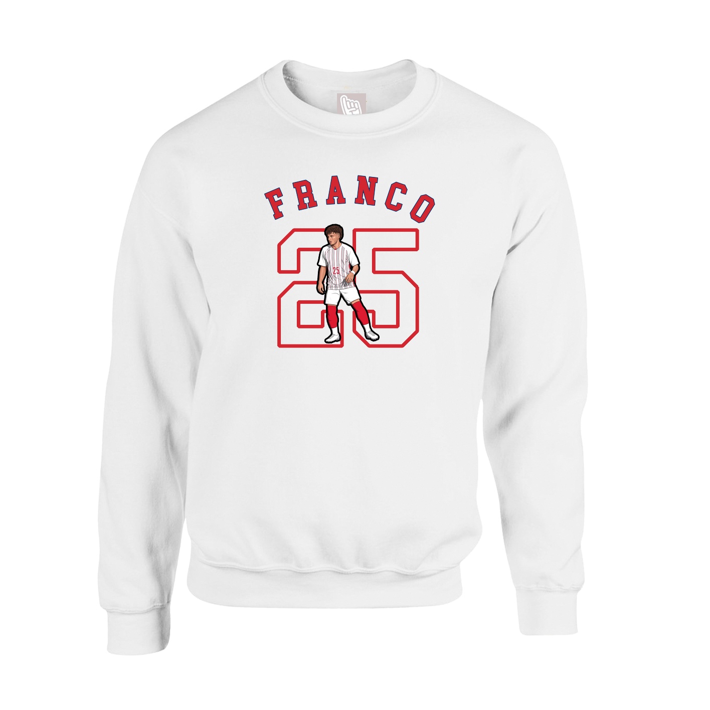Fleece Crew — Shirsey Arch in White