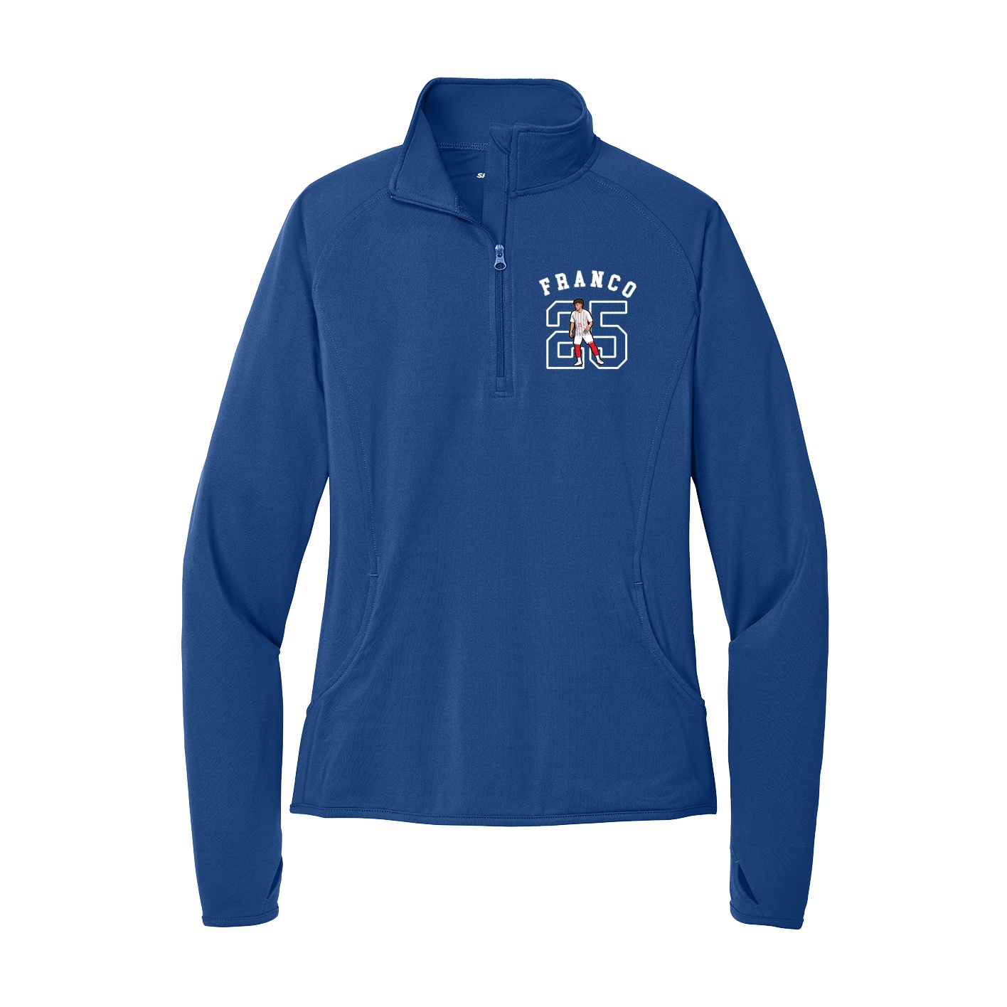 Women's Q-Zip Pullover — Shirsey Arch in Royal