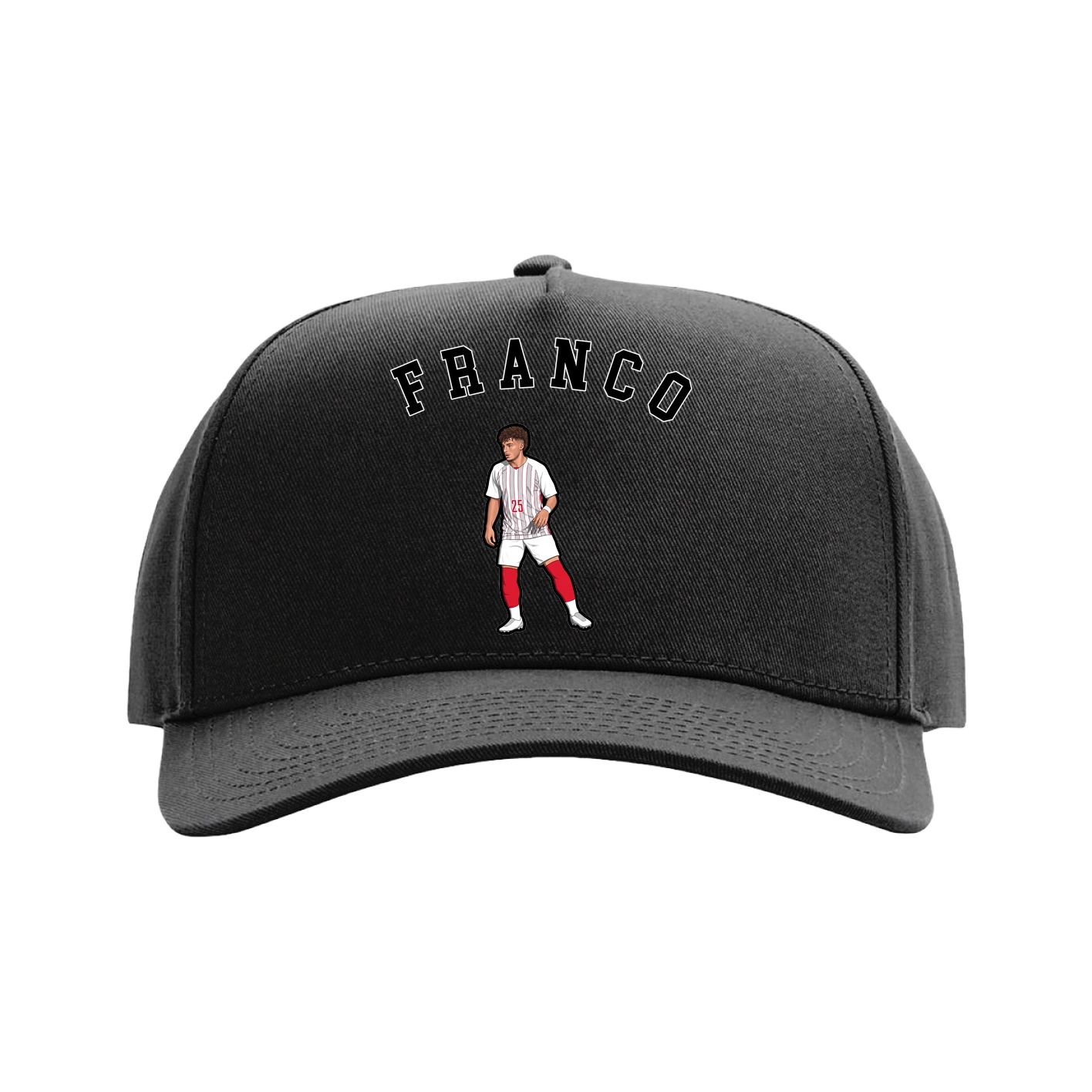 Full Fabric Five-Panel Champ Cap — Shirsey Arch in Black