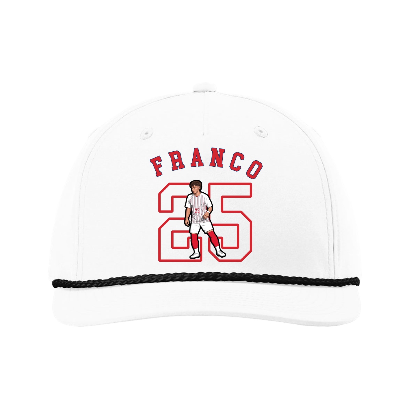 Five-Panel Classic Rope Cap — Shirsey Arch in White