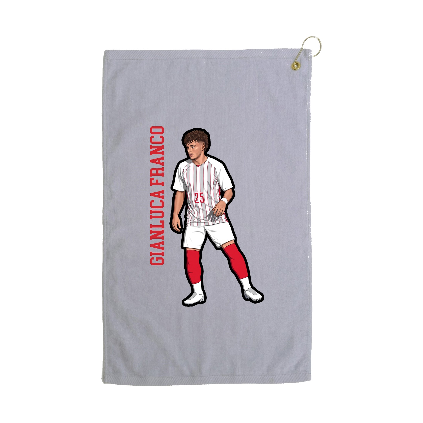 Golf Towel — Name Vertical in Grey