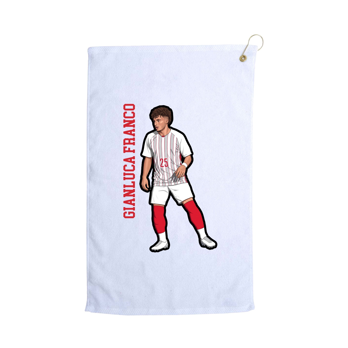 Golf Towel — Name Vertical in White