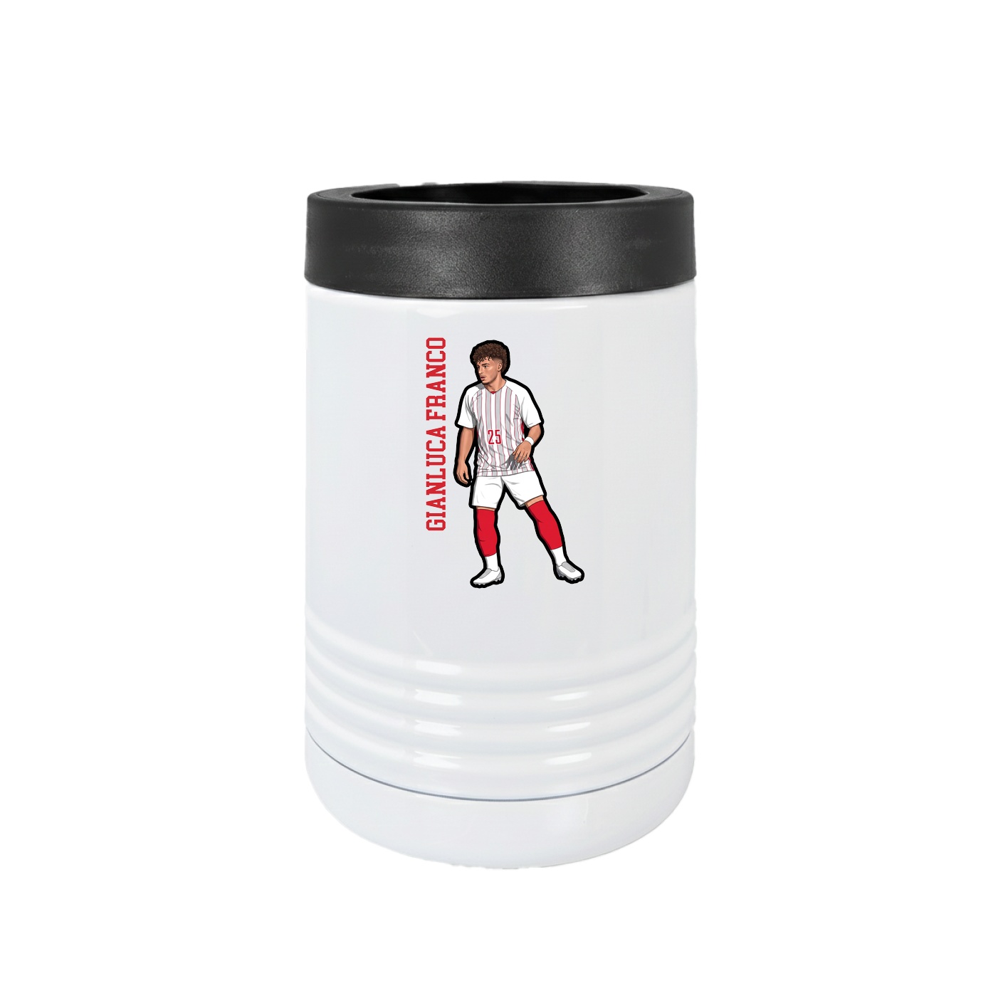 Beverage Holder — Name Vertical in White