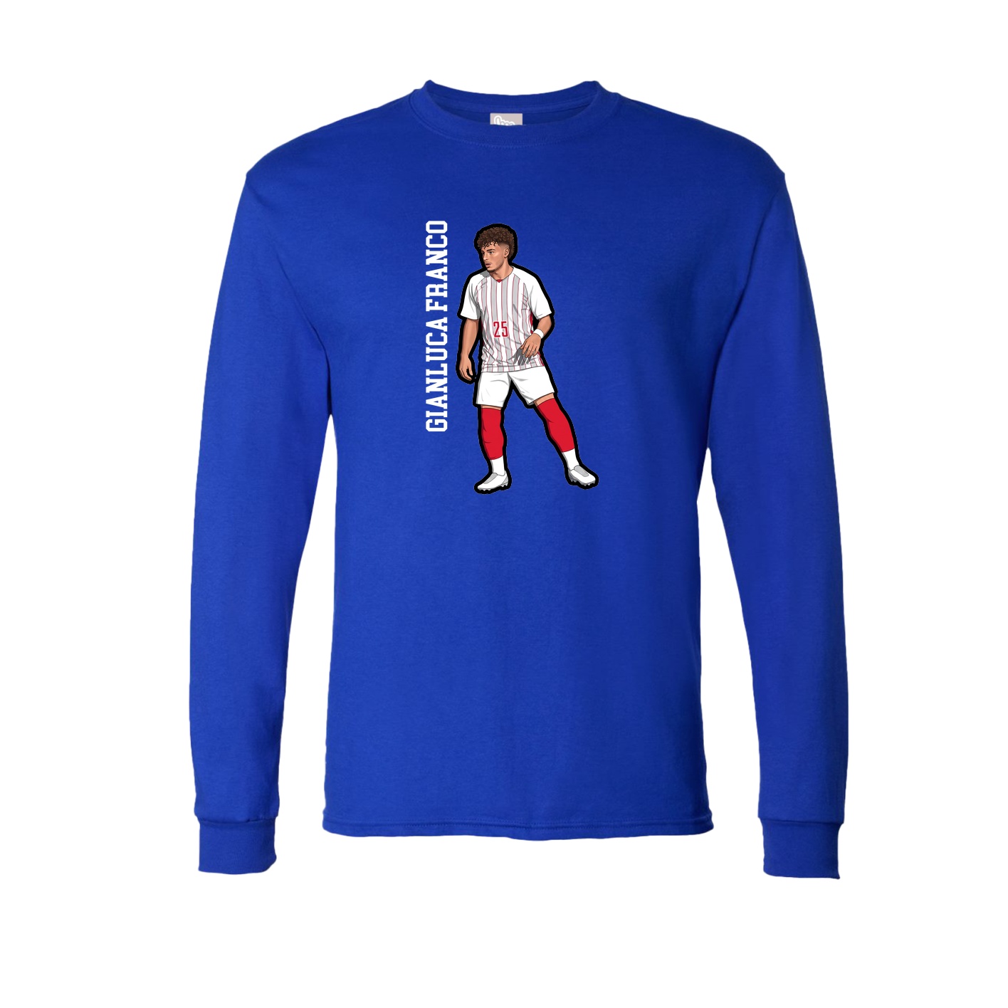 Long Sleeve Tee — Name Vertical in Royal