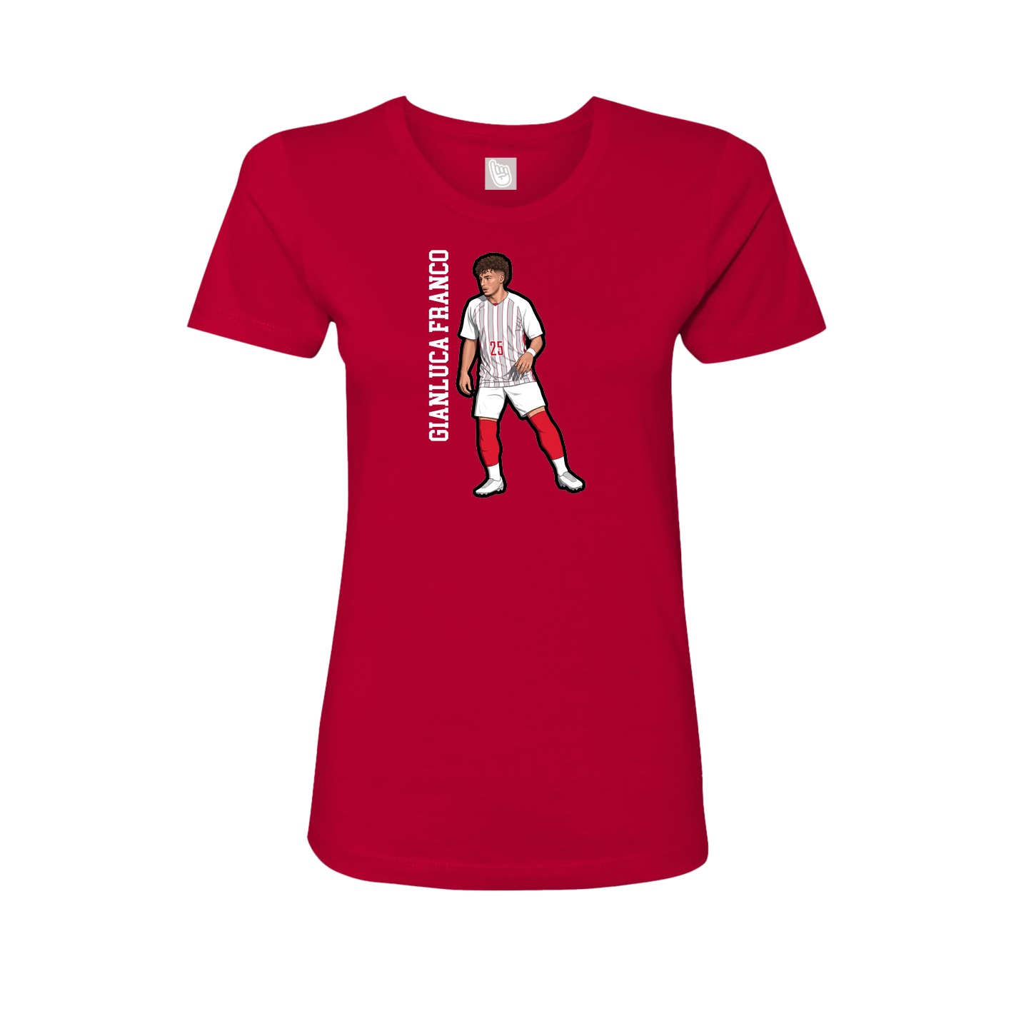 Womens Tee — Name Vertical in Red