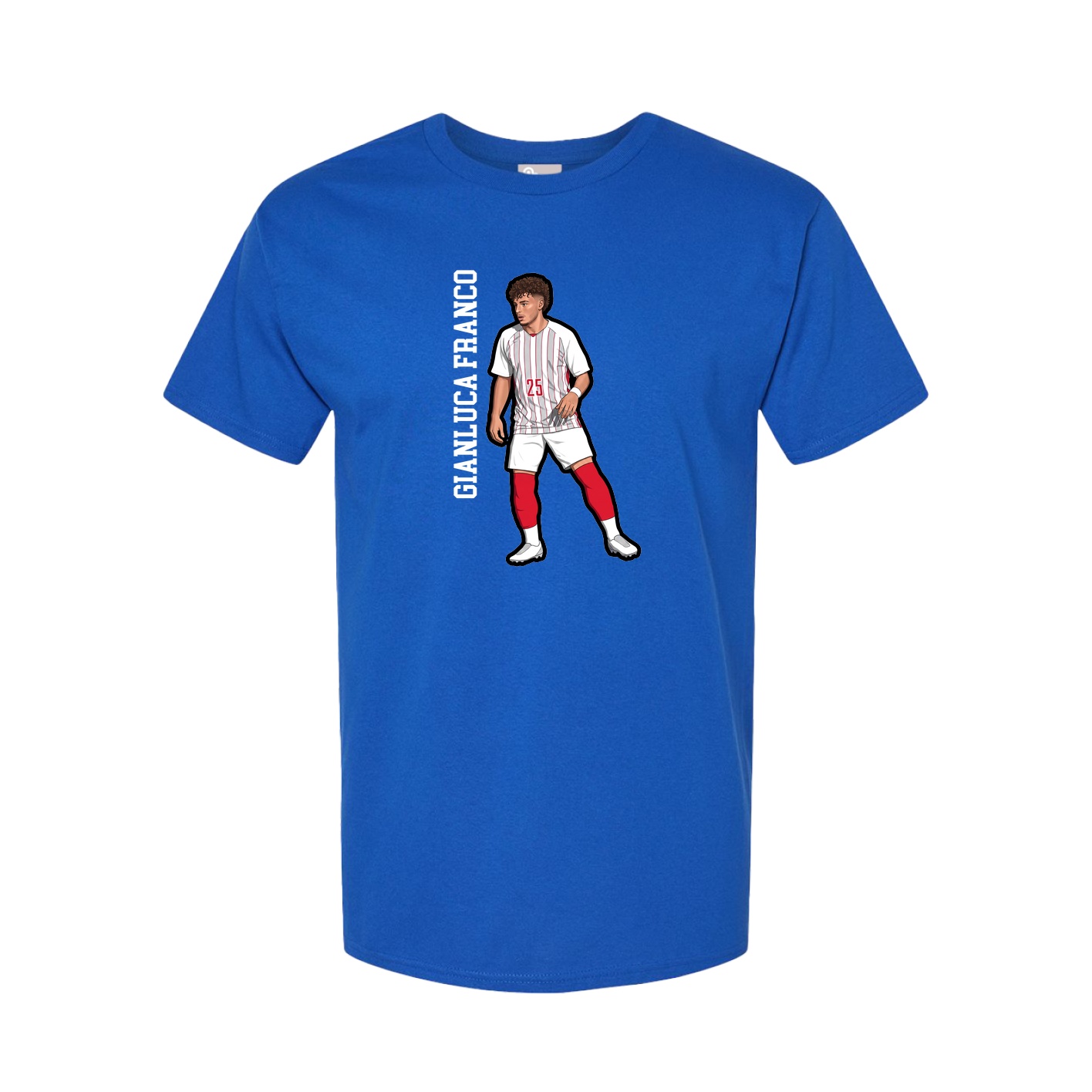 Youth Tee — Name Vertical in Royal