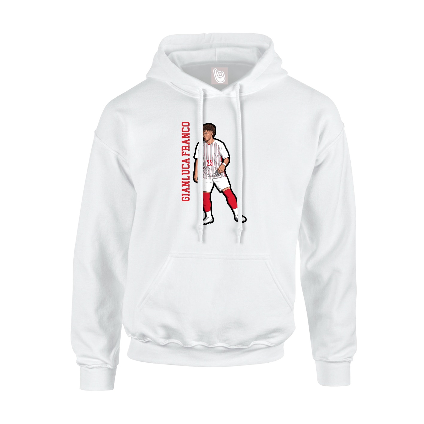 Youth Hoodie — Name Vertical in White