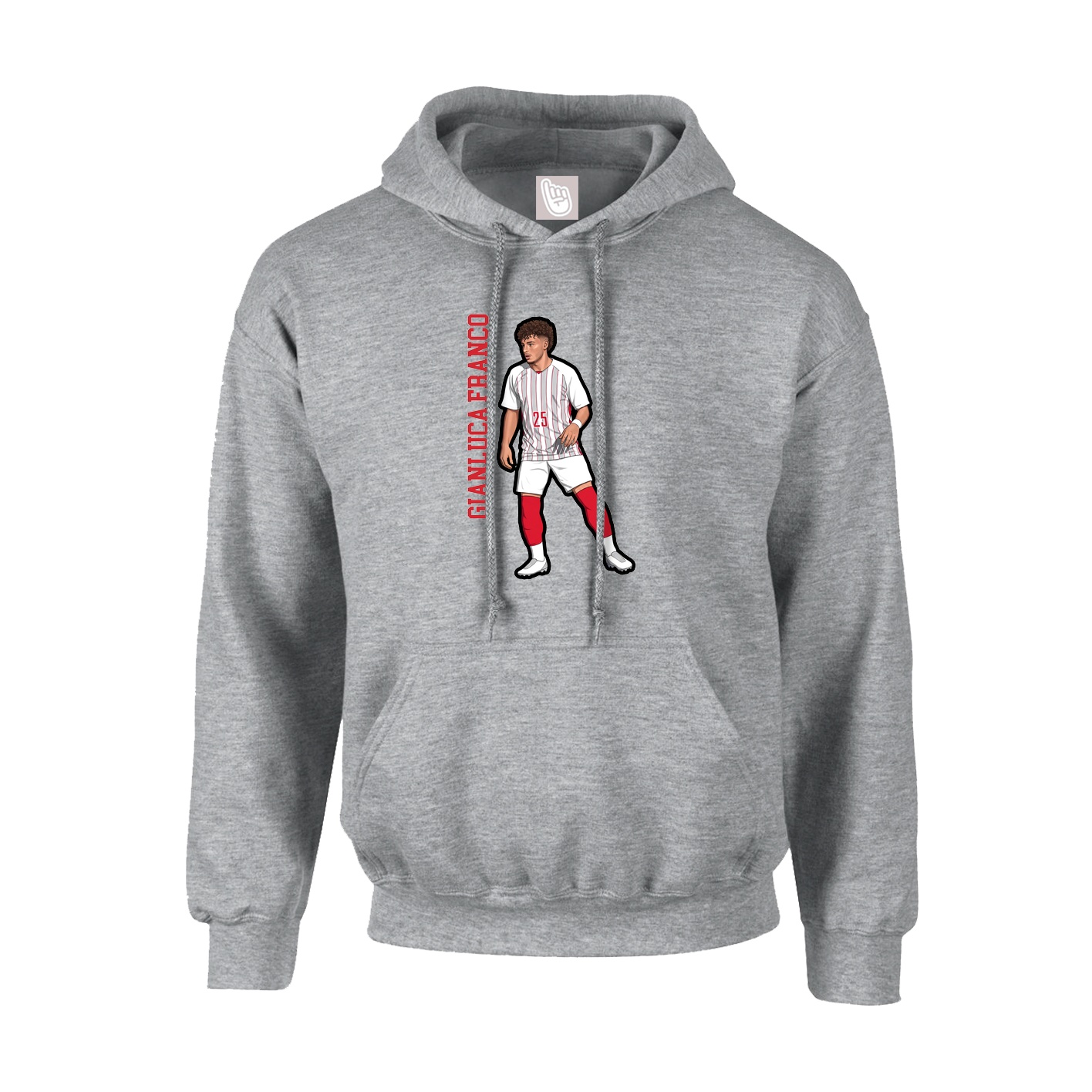 Youth Hoodie — Name Vertical in Grey