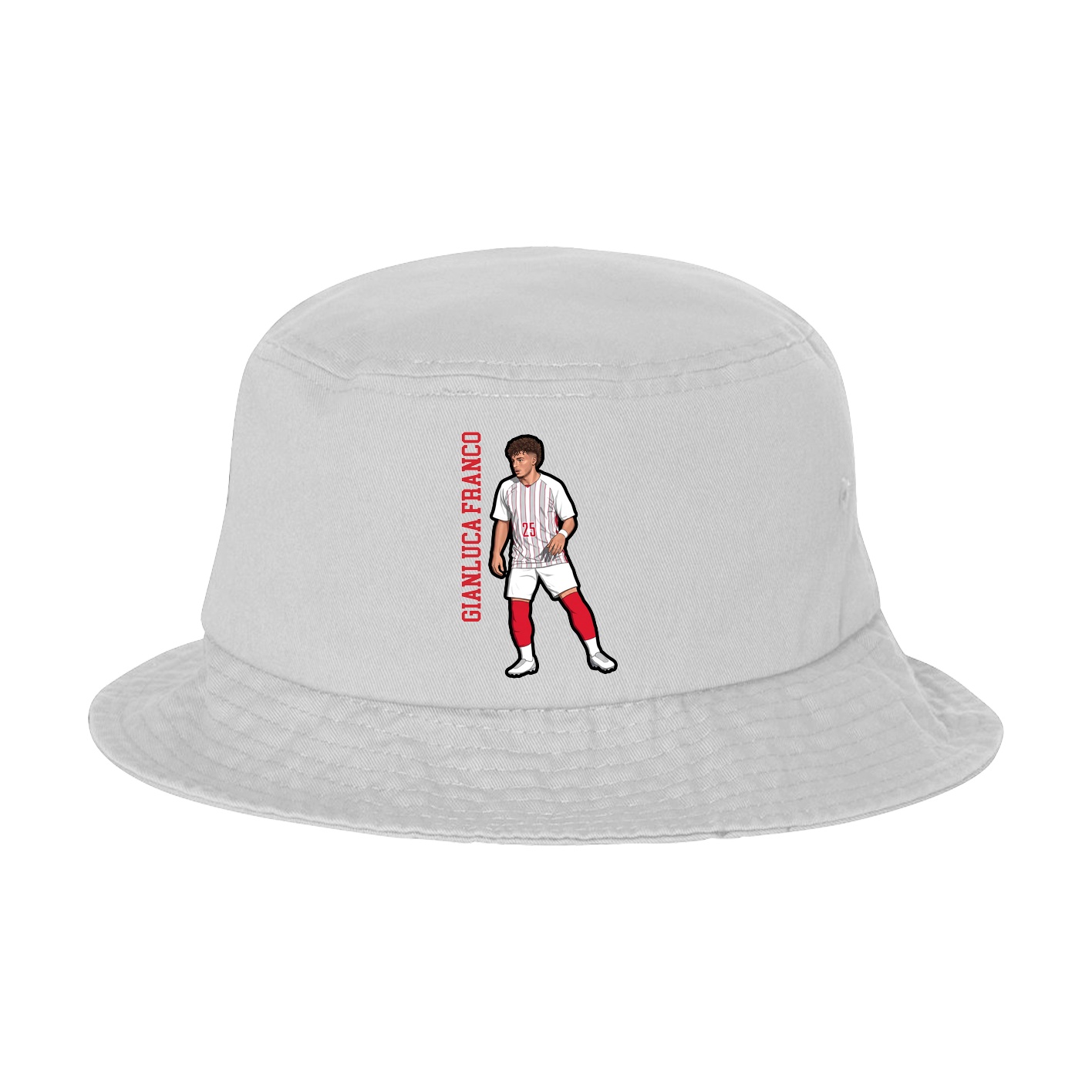 Bucket Cap — Name Vertical in White