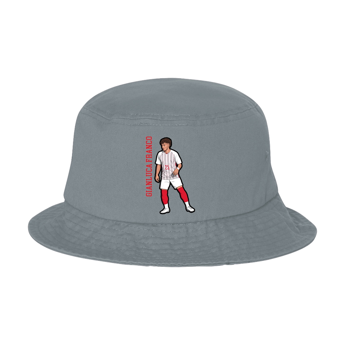 Bucket Cap — Name Vertical in Grey