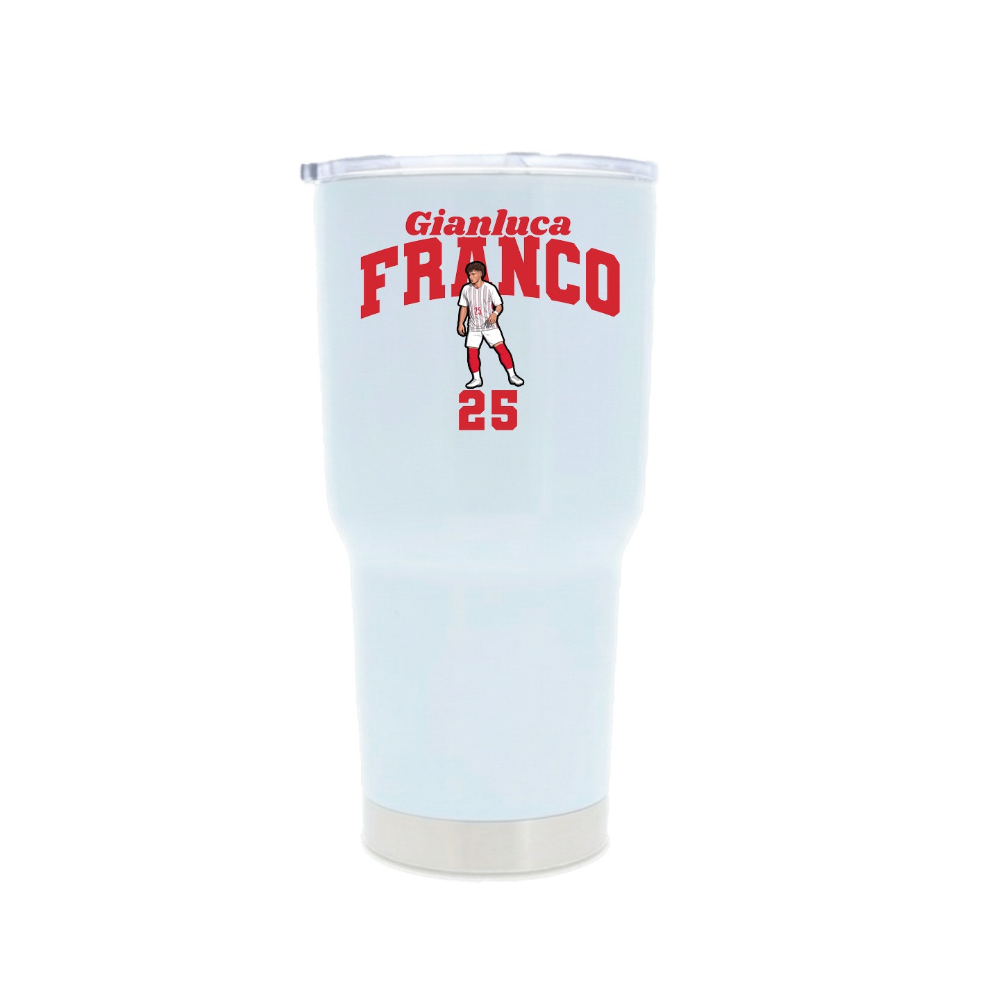 30oz Stainless Steel Tumbler — Signature Arch in White