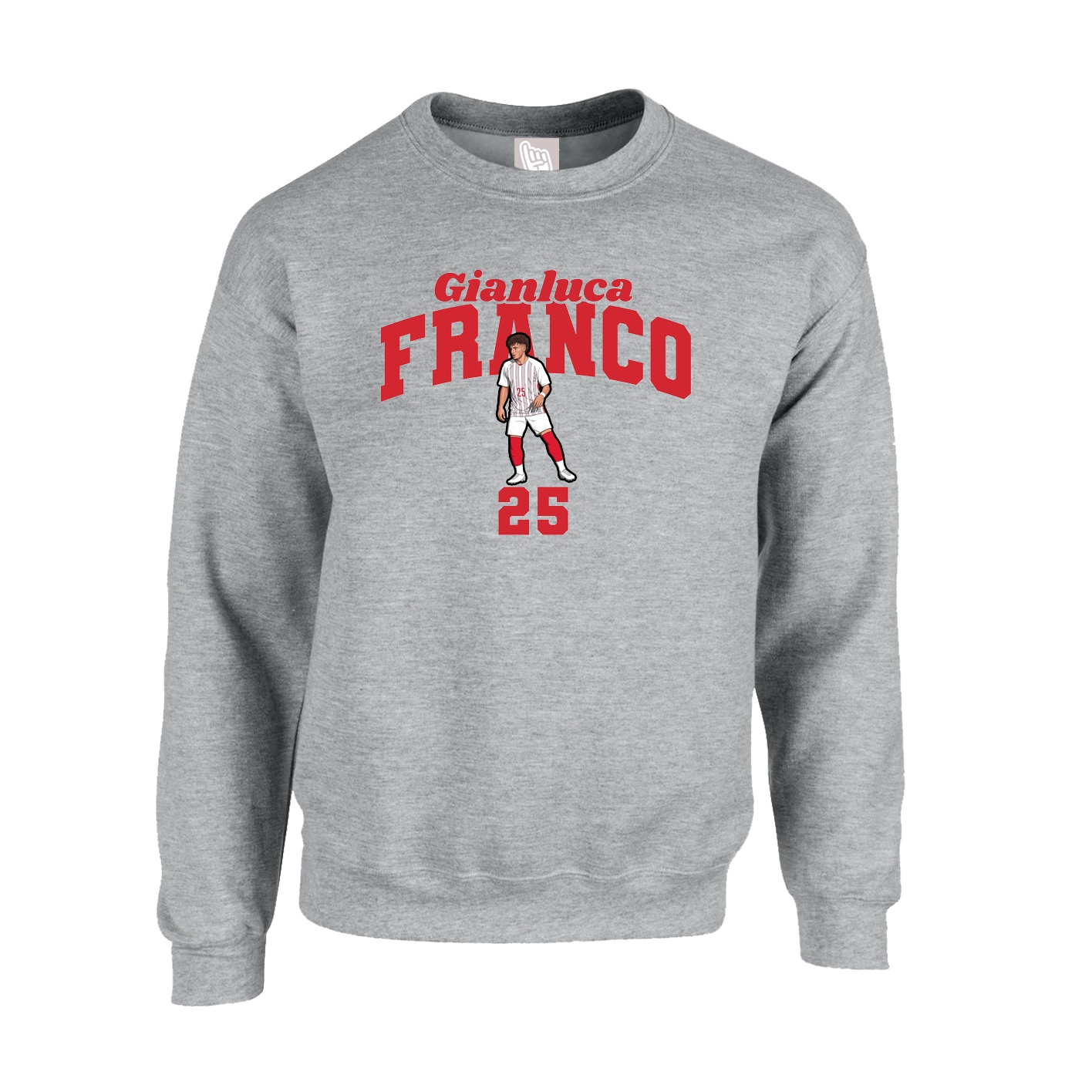 Fleece Crew — Signature Arch in Grey
