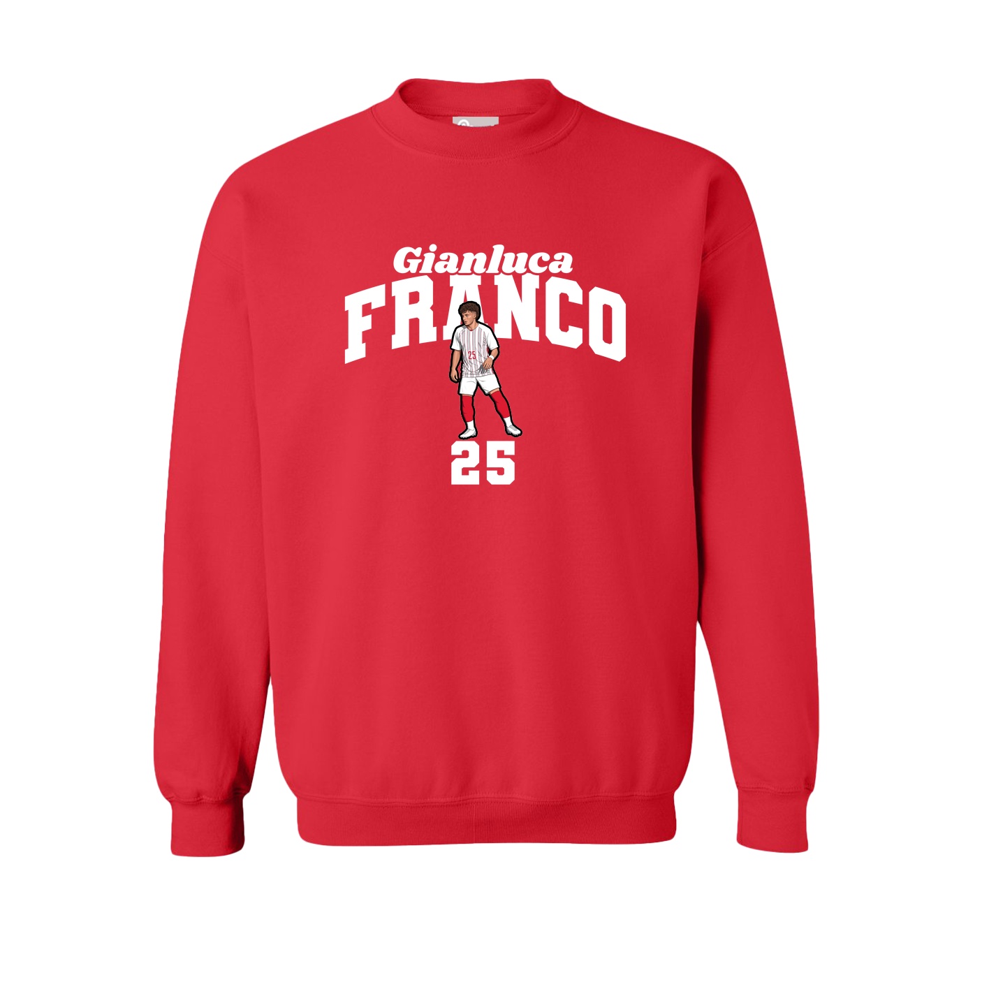 Fleece Crew — Signature Arch in Red