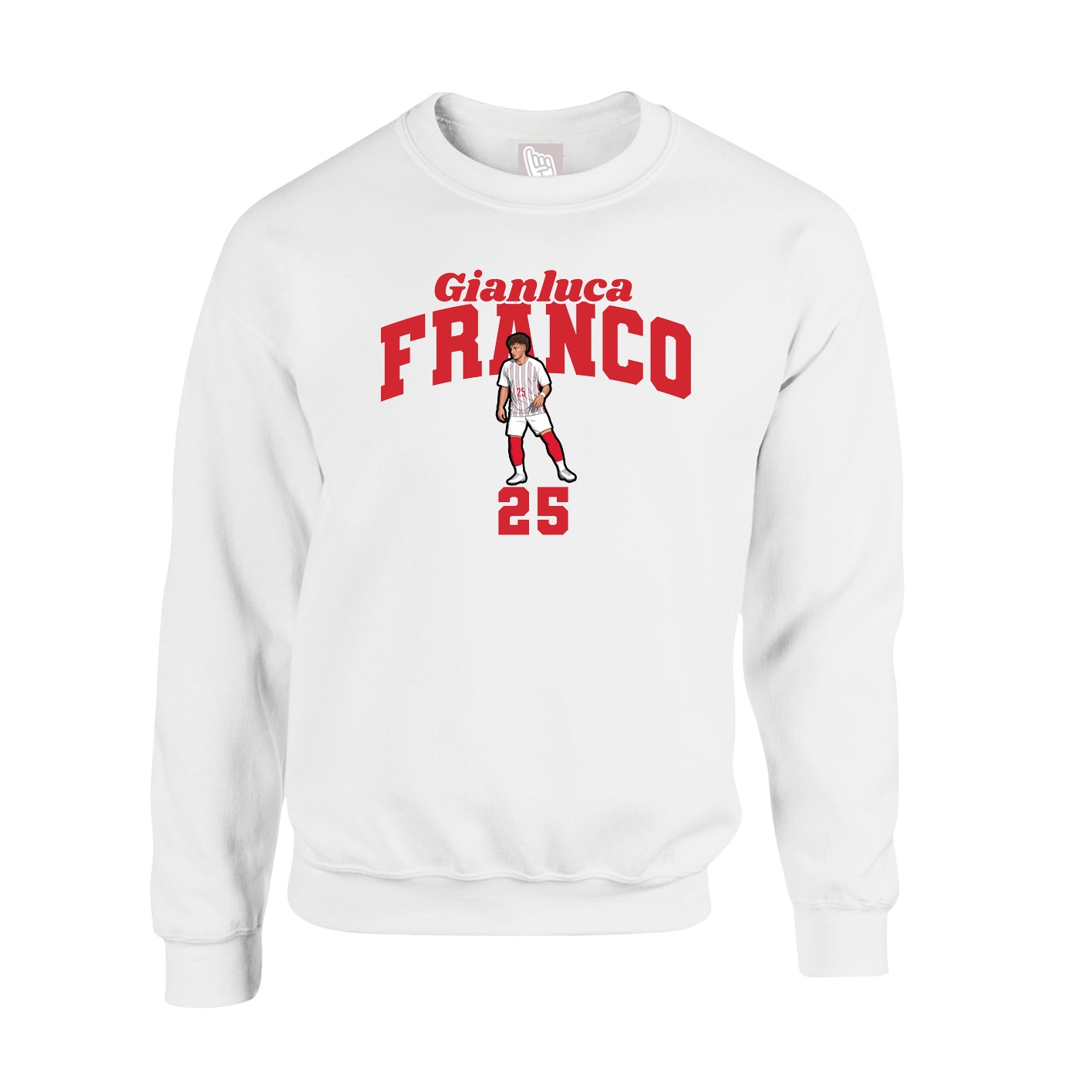 Fleece Crew — Signature Arch in White