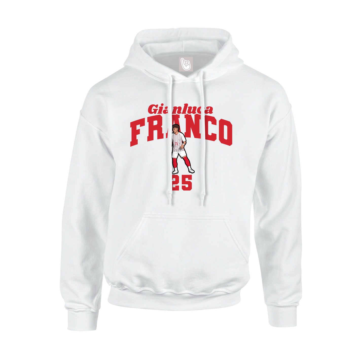 Youth Hoodie — Signature Arch in White