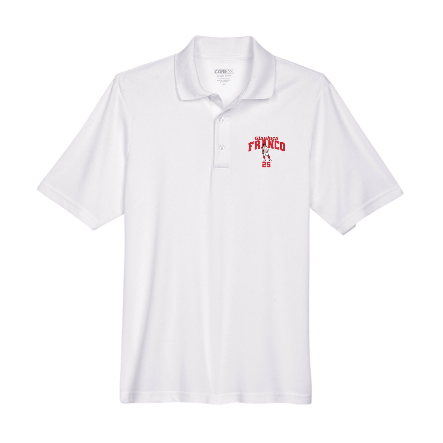 Performance Polo — Signature Arch in White