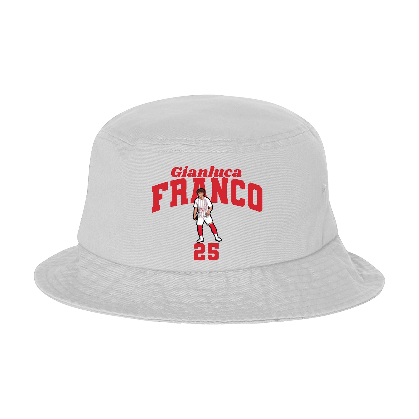 Bucket Cap — Signature Arch in White