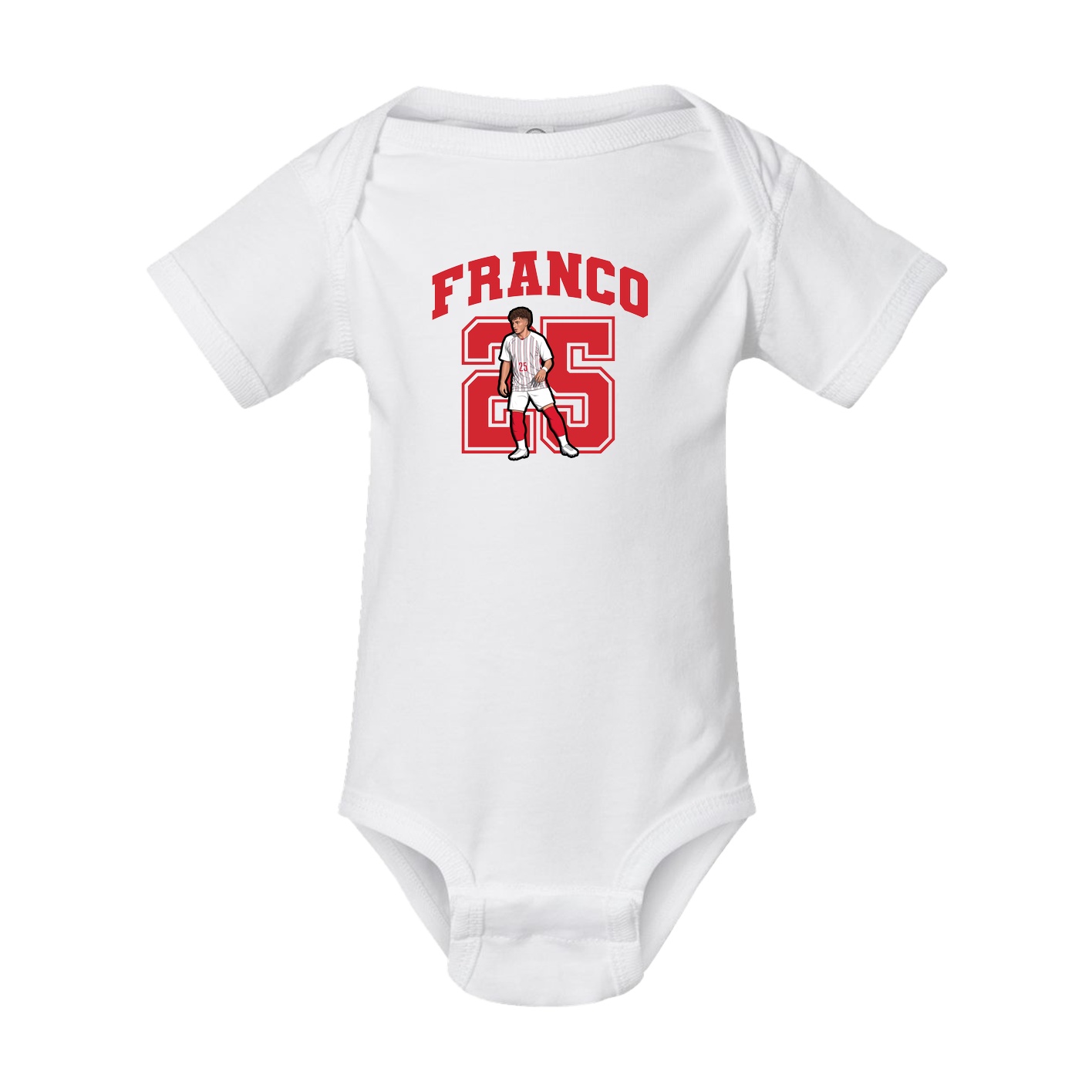 Baby Onesie — Number in White