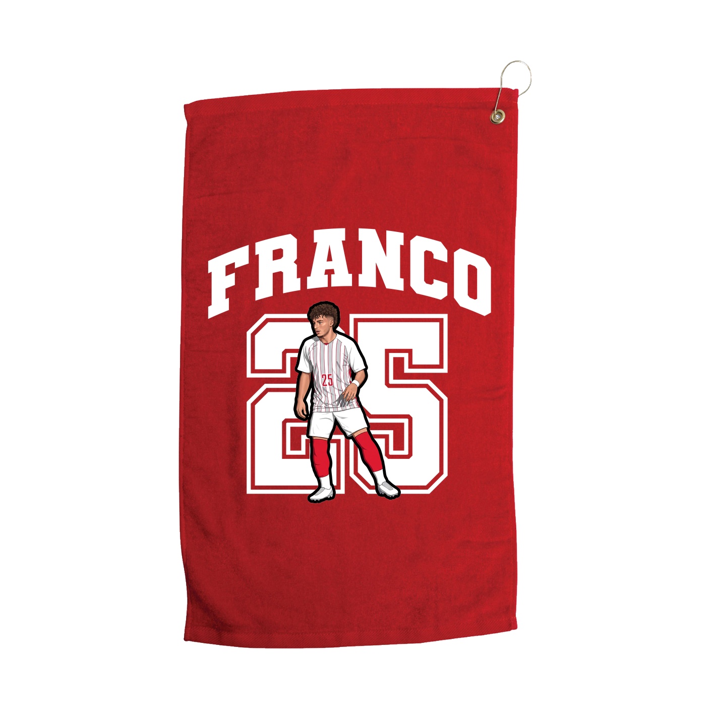 Golf Towel — Number in Red