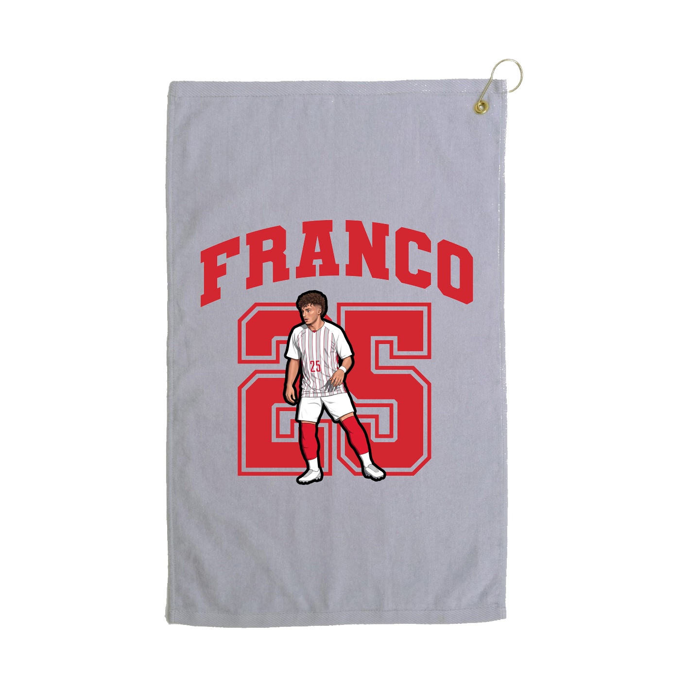 Golf Towel — Number in Grey