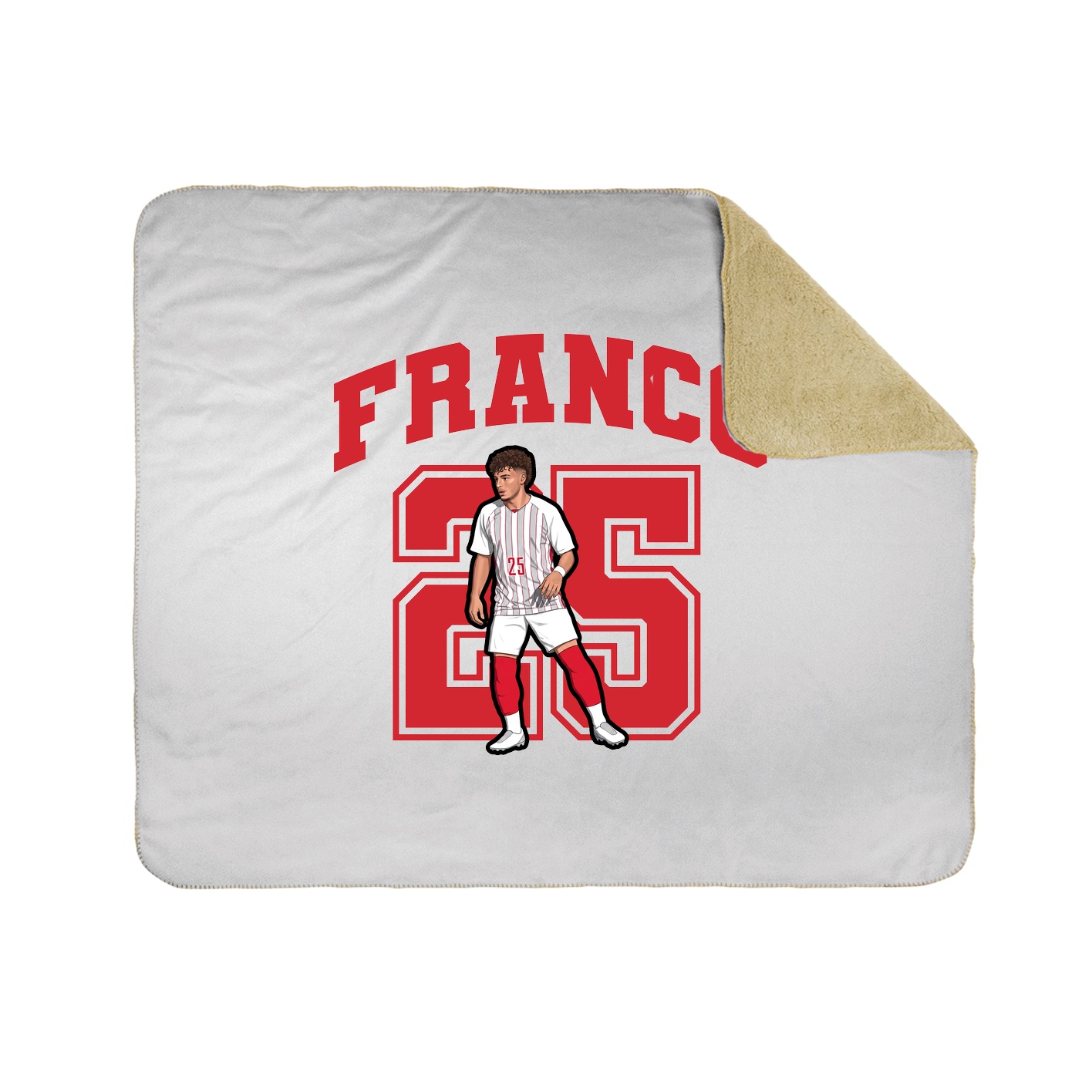 Throw Blanket — Number in White