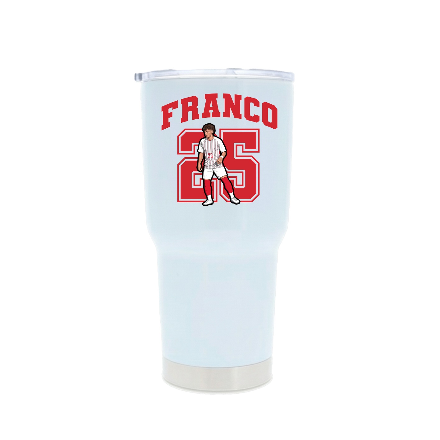 30oz Stainless Steel Tumbler — Number in White