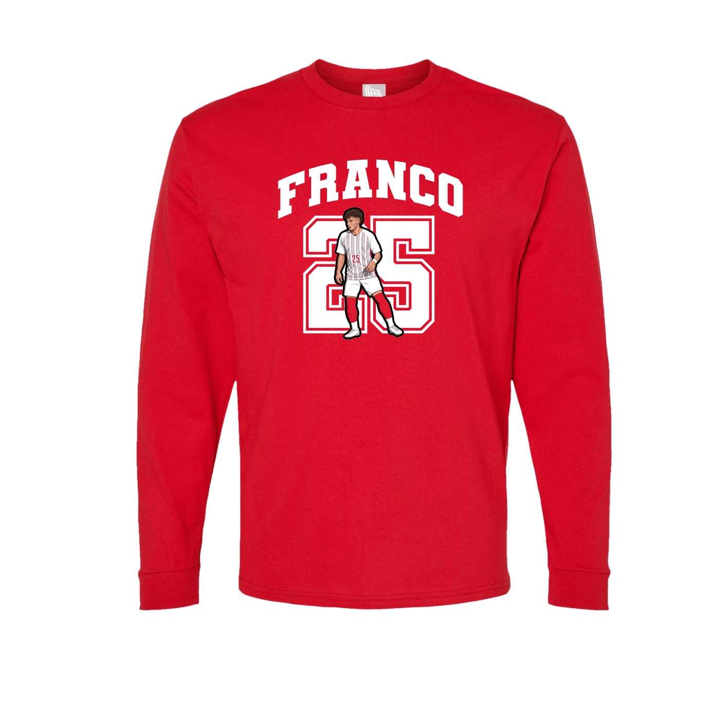 Long Sleeve Tee — Number in Red