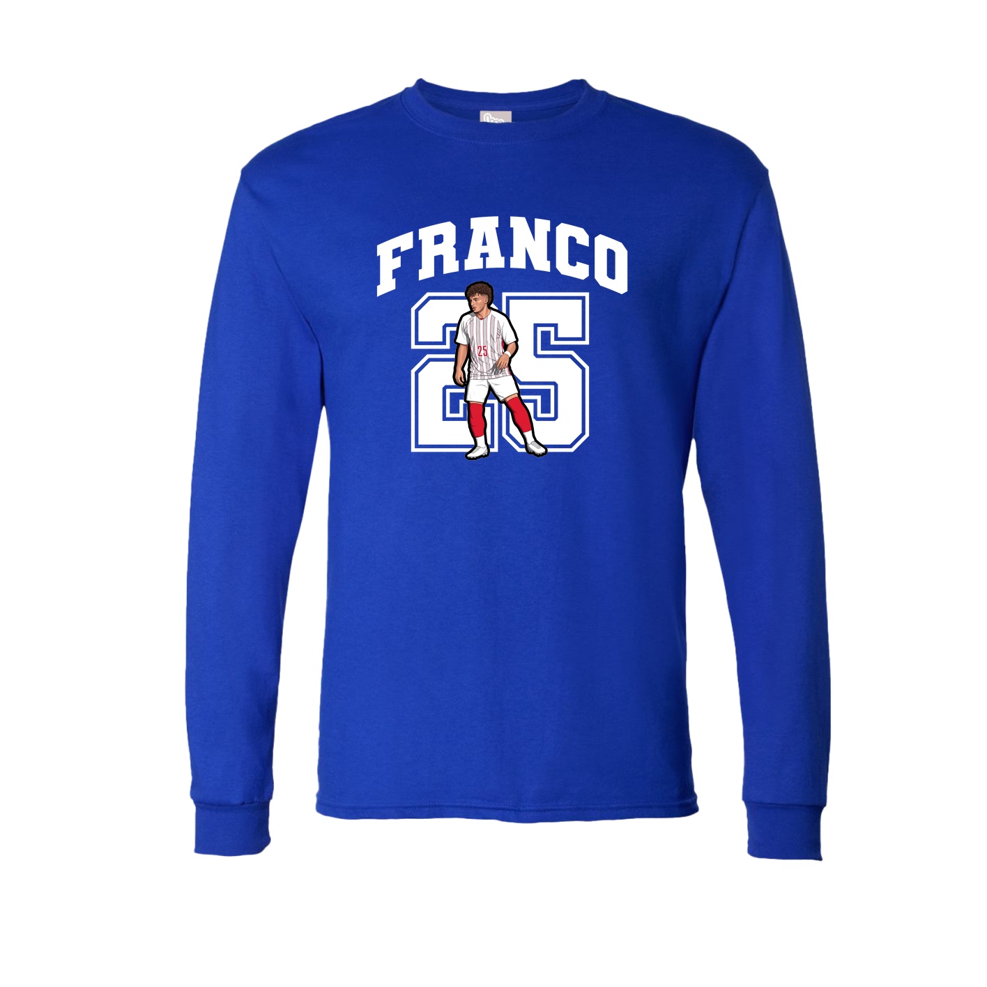 Long Sleeve Tee — Number in Royal