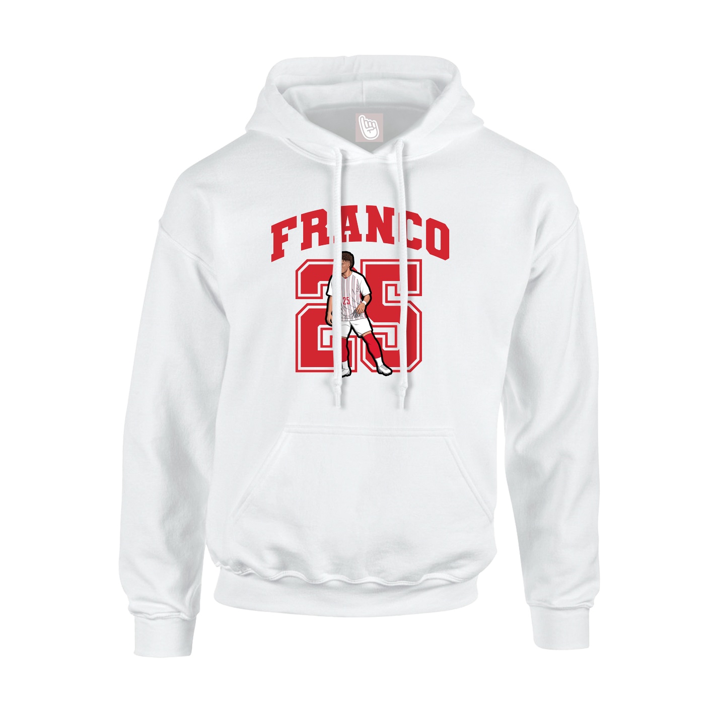 Hoodie — Number in White